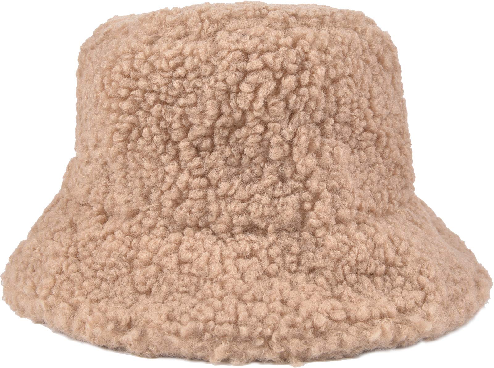 ChezAbbey Faux Fur Bucket Hat, Fuzzy Furry Winter Warm Fisherman Cap, Fluffy Teddy Sherpa Clothe Hats for Women Men Girls thumbnail 1