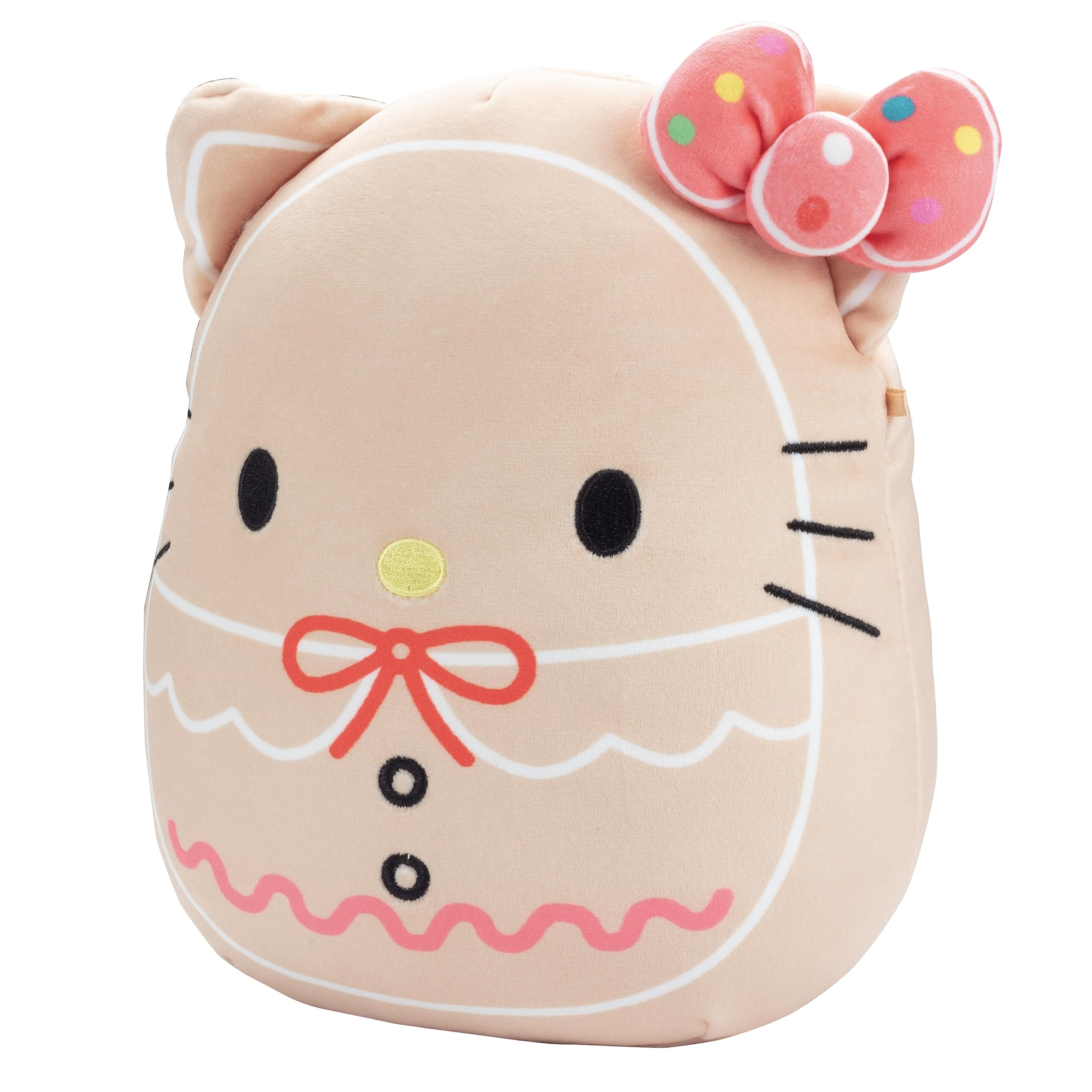 Squishmallows Original 8-Inch Hello Kitty Gingerbread Cookie - Official Jazwares Sanrio Holiday Plush - Collectible Soft & Squishy Stuffed Animal Toy- Add to Your Squad - Gift for Kids, Girls & Boys: Brown
