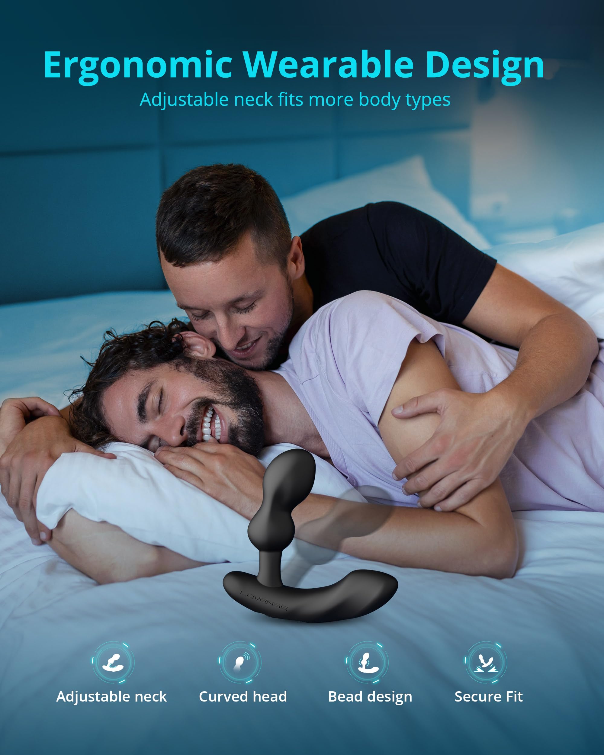 LOVENSE Edge 2 Prostate Massager Adjustable Vibrating Butt Plug, APP Remote Control Male Vibrator Anal Dildo Adult Sex Toys & Games for Beginner Advanced Player, Powerful Vibration, Waterproof