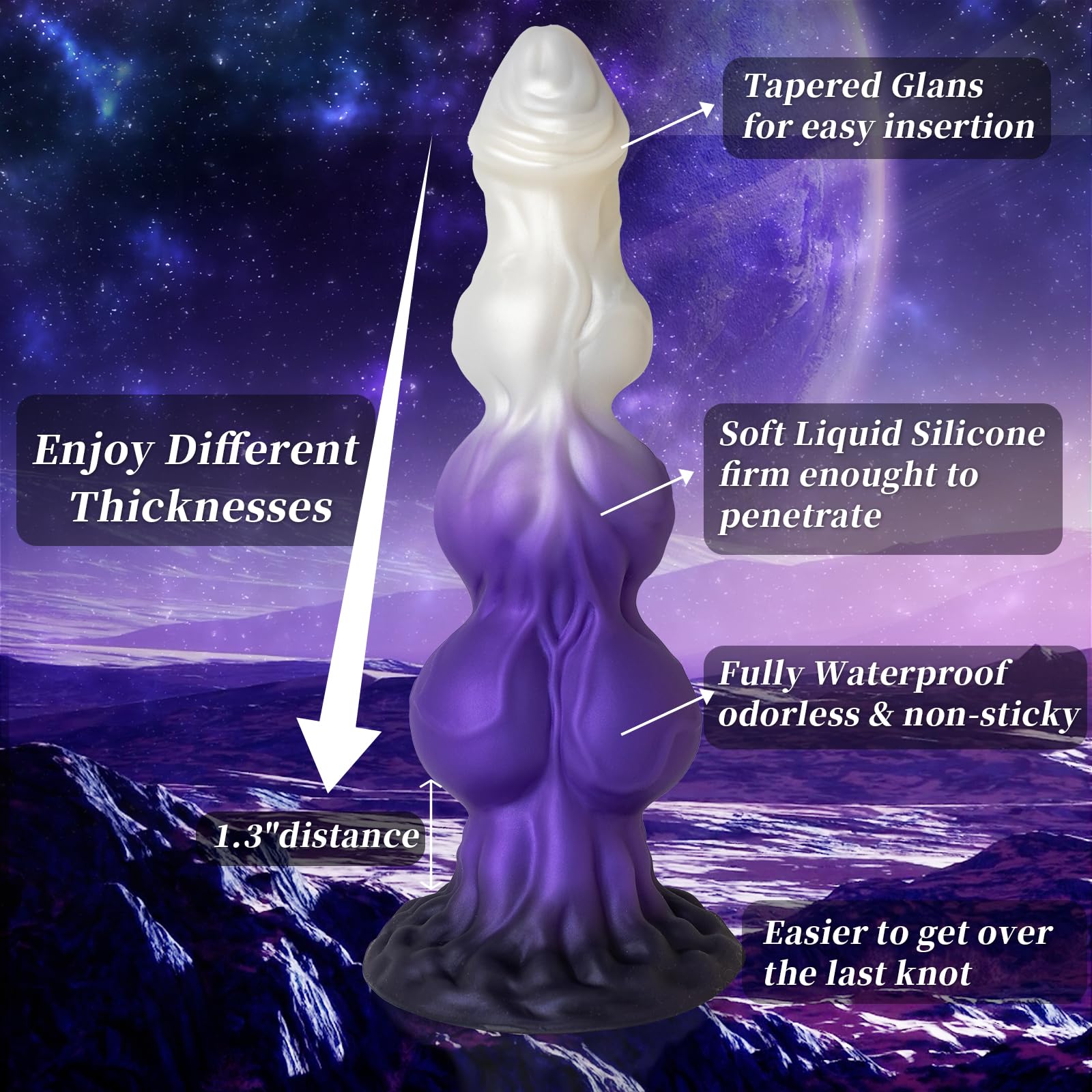 10" Big Knot Monster Horse Dildo - Huge Thick Dragon Fantasy Dildo with 3 Dog Knots, XL Large Girthy Anal Butt Plug Trainer with Strong Suction Cup, Adult Sex Toys & Games for Men Women Gay