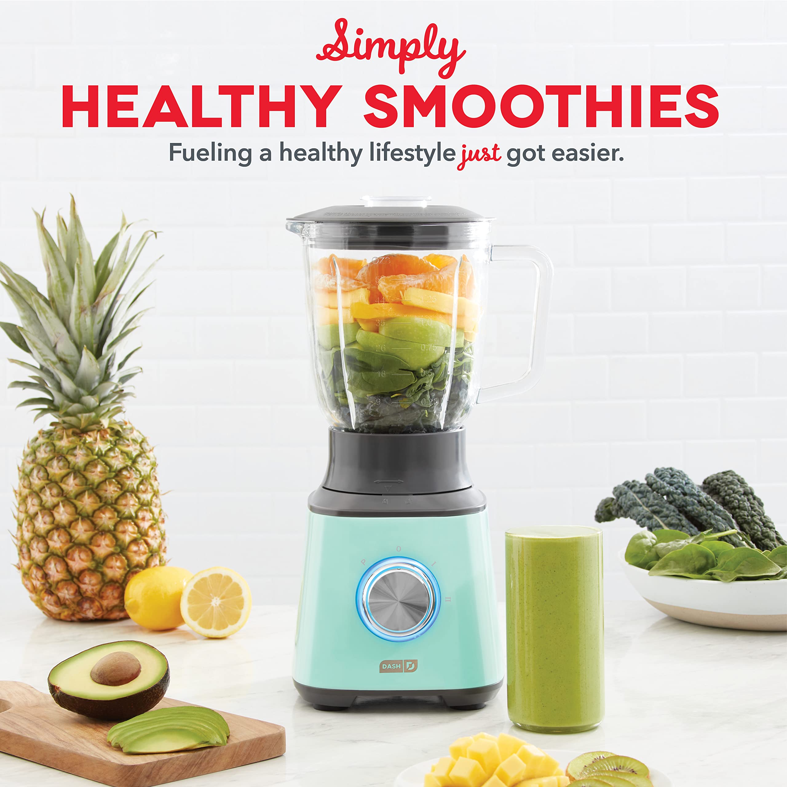Dash Quest 50 oz Countertop Kitchen Blender, Professional Heavy Duty High Speed Processor and Mixer, Aqua: Aqua 1.5L Blender