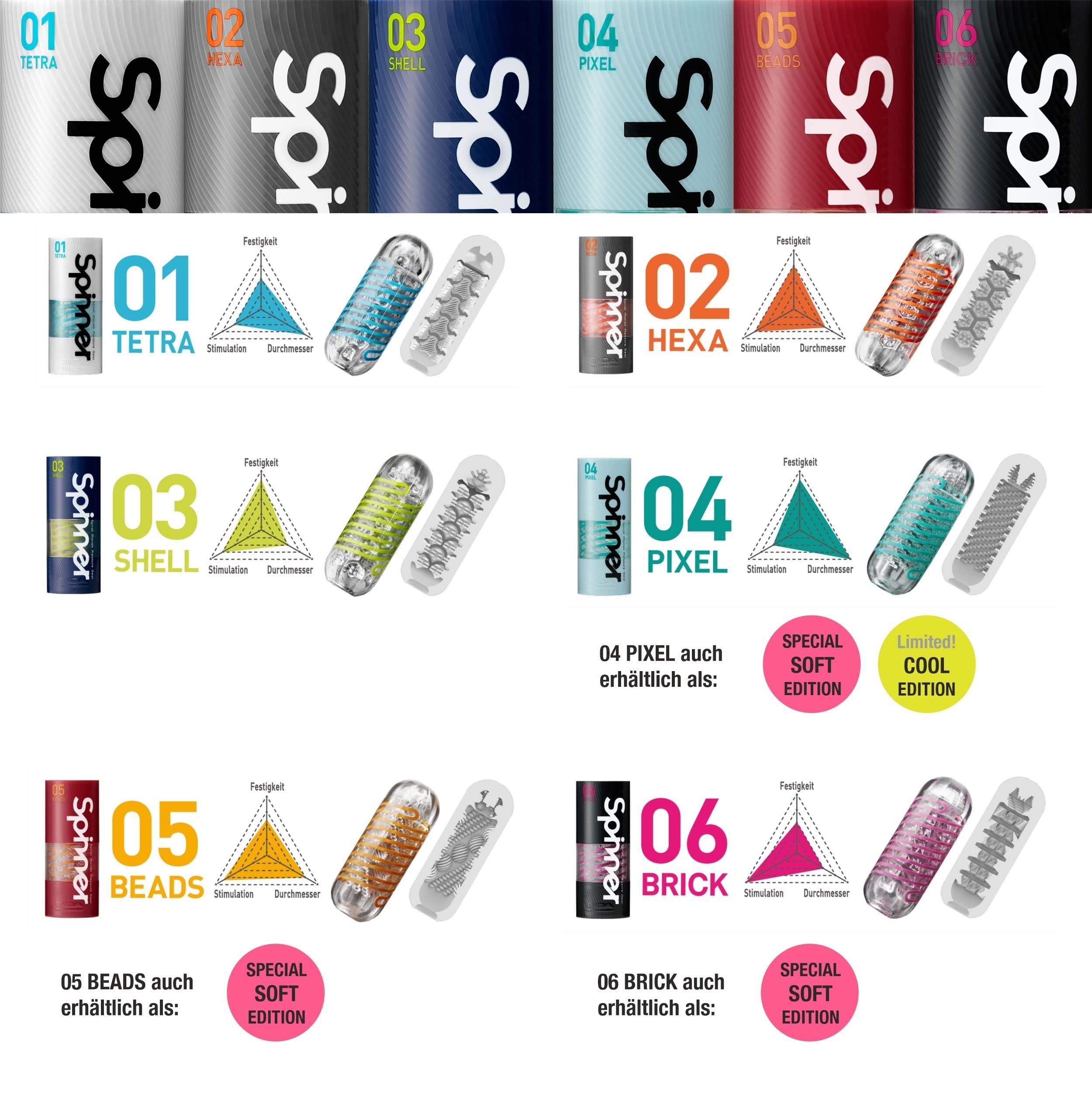 TENGA Spinner Cup Men Masturbator, Reusable Spiral Motion, SPN-00 Tetra - Image 6