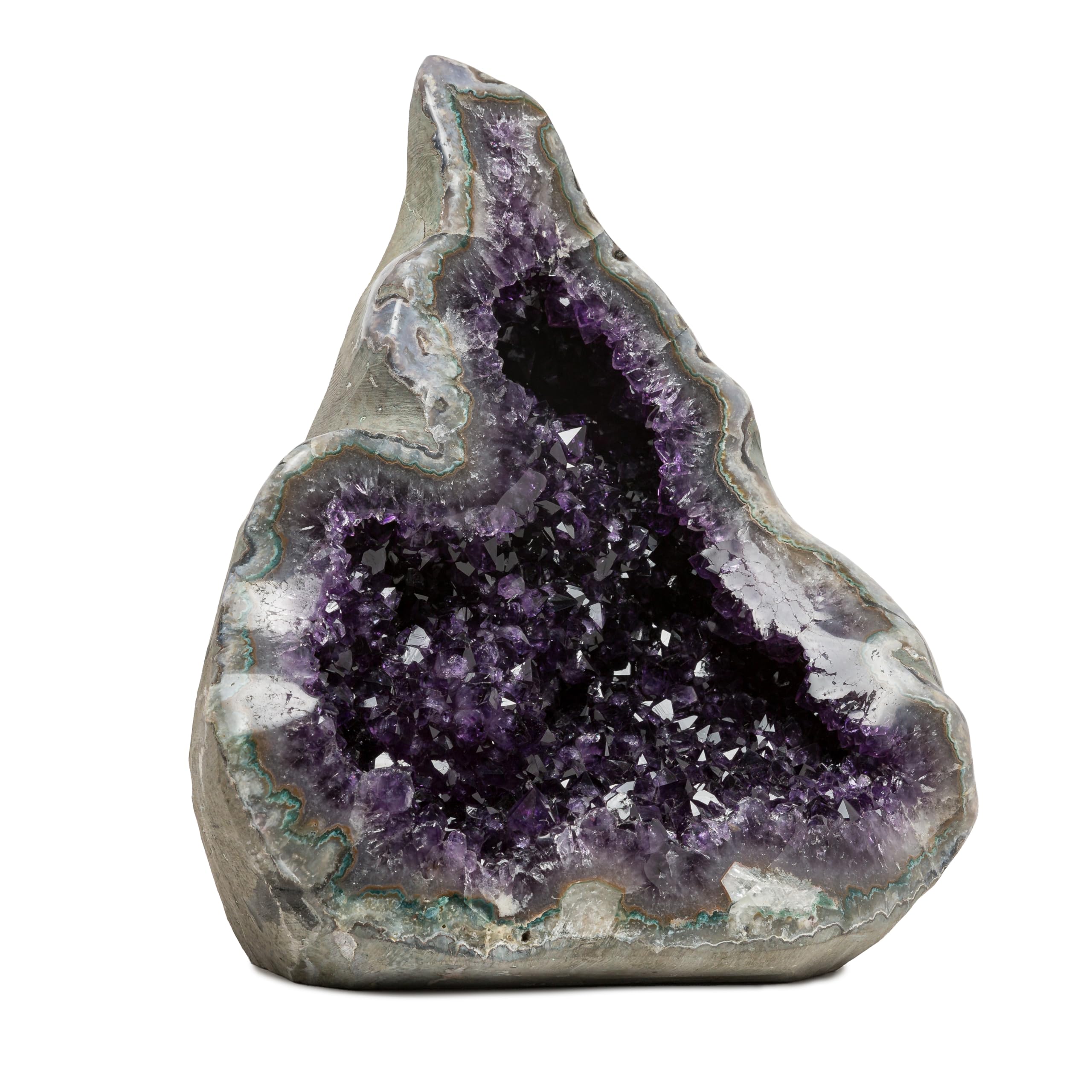EMPORION Large Natural Amethyst (10 lb to 12.5 lb) Crystal Clusters Stone from Uruguay Raw Geode Quartz - Deep Purple Color thumbnail 3