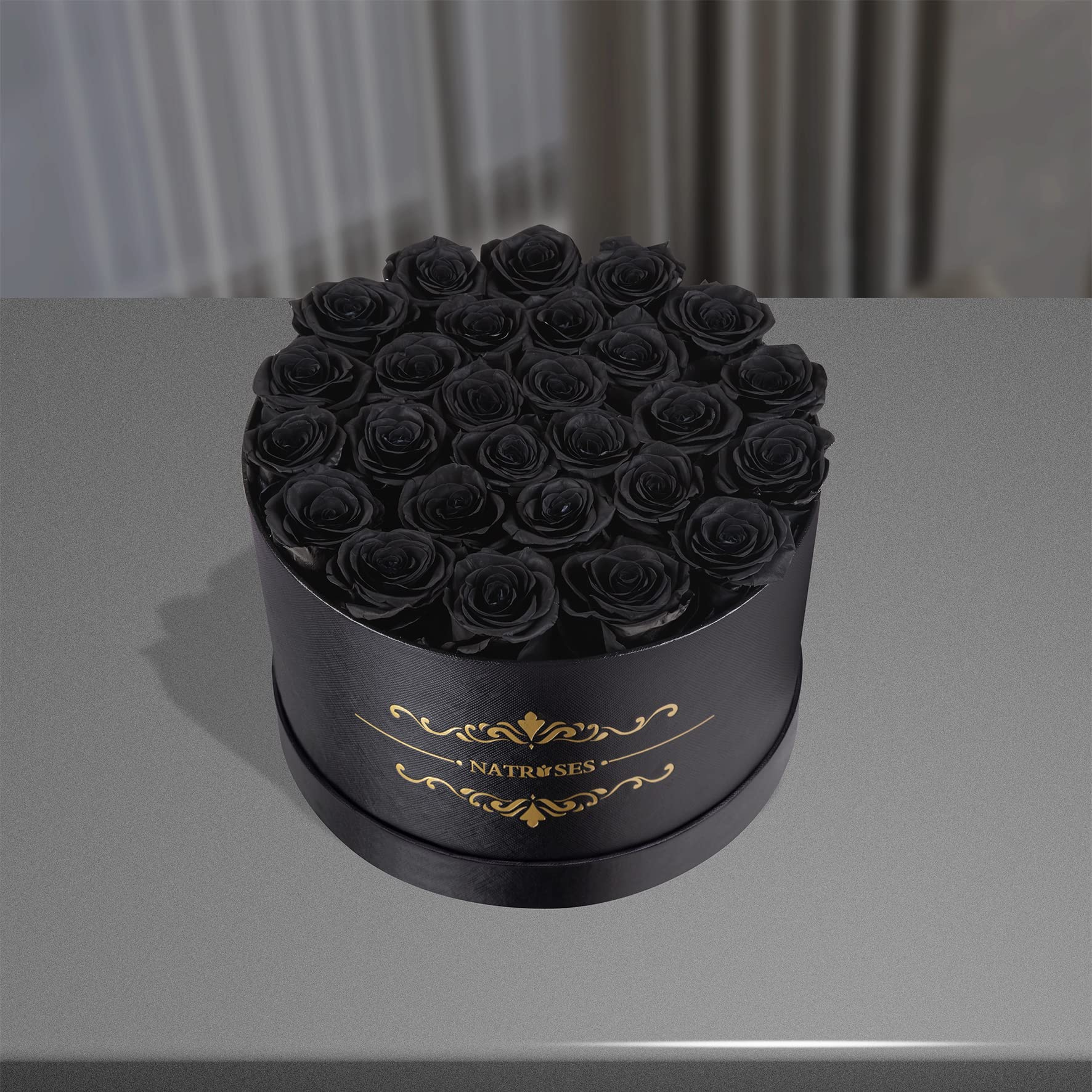 NATROSES 27 Piece Forever Preserved Roses in a Box, Preserved Flowers for Delivery Birthday, Flowers Gifts for Mothers Day, Dusty Pink: Black 27 Roses