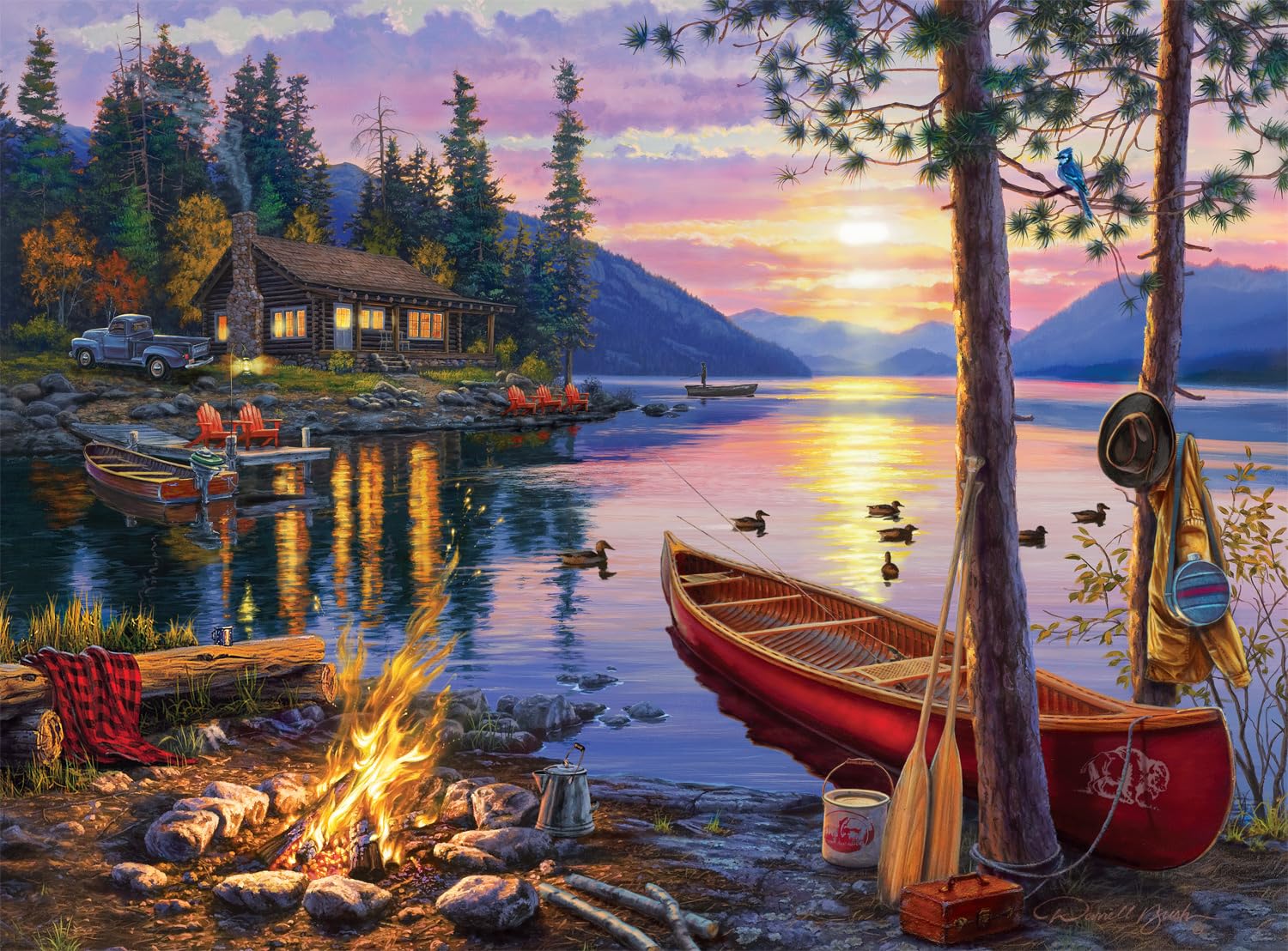 Buffalo Games - Darrell Bush -  - 1000 Piece Jigsaw Puzzle For Adults - Challenging Puzzle Perfect for Game Nights - Finished Size Is 26.75 x 19.75: Canoe Lake