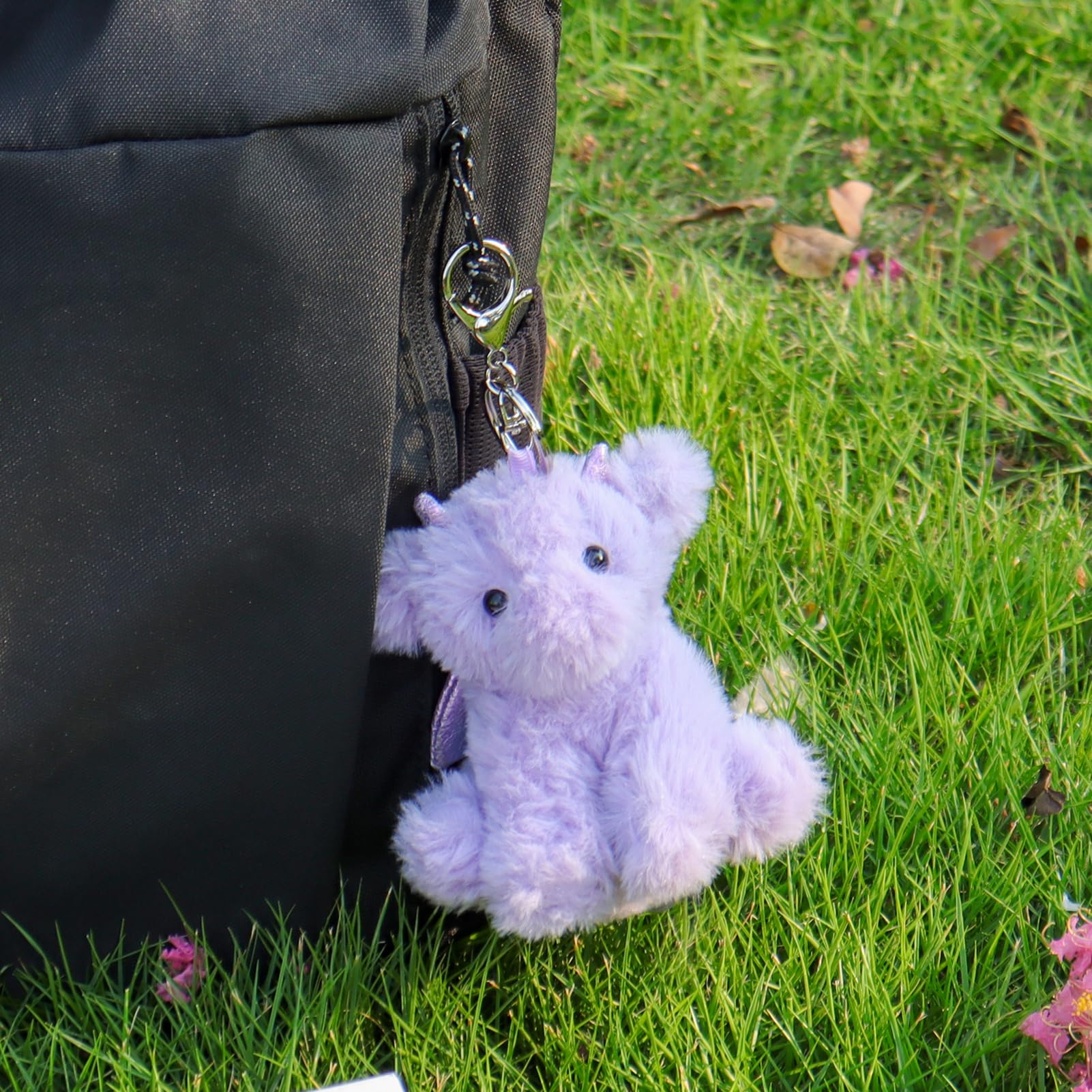 Apricot Lamb Cute Toys Plush Purple Dragon Dinosaur Stuffed Animal Soft Keychain for Child Bag, Purse, Backpack, Handbag (Purple Dragon，4.3 Inches)