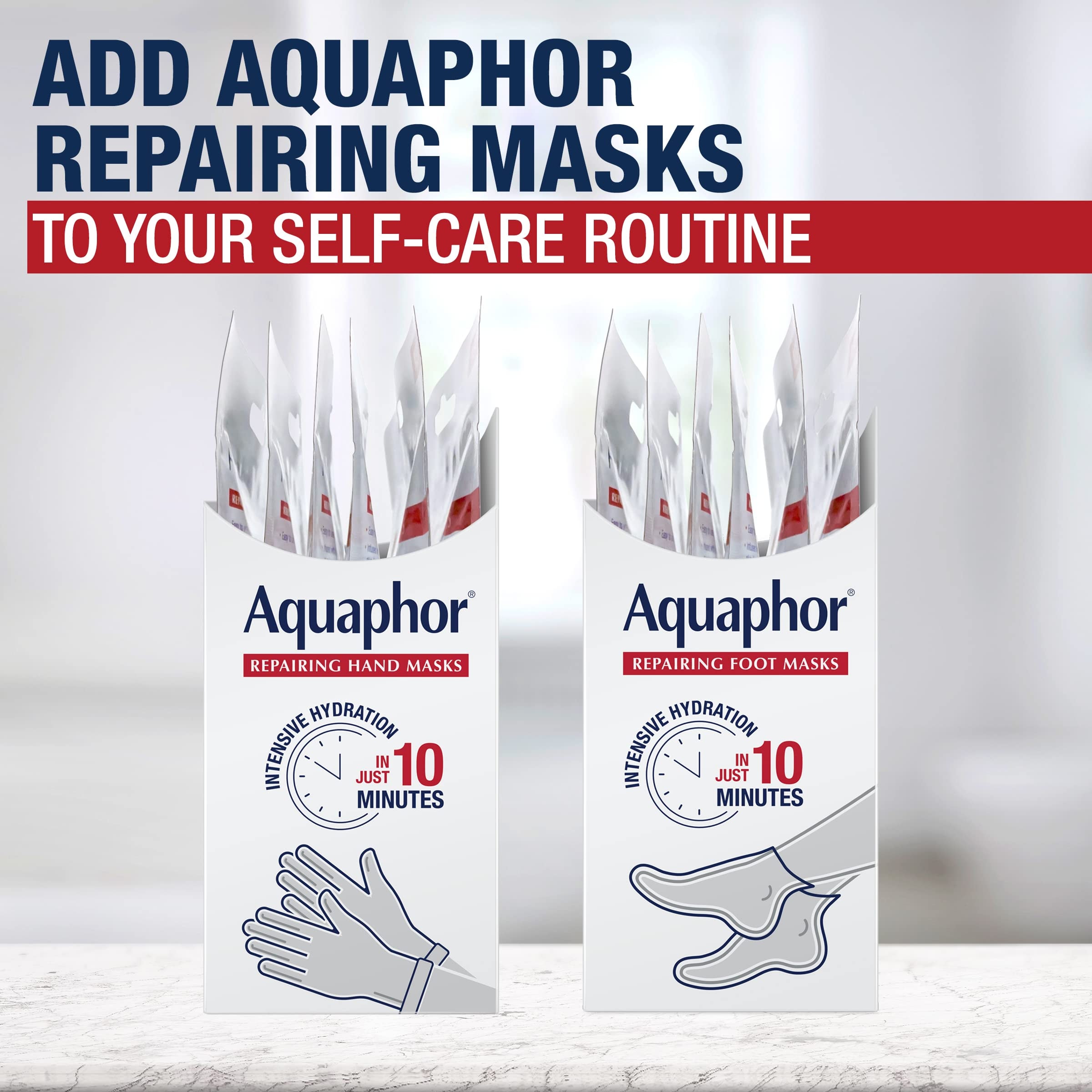 Aquaphor Repairing Hand Masks, Moisturizing Gloves for Dry Hands, Moisturizer for Dry Skin with Avocado Oil and Shea Butter, Pack of 6 - Image 9