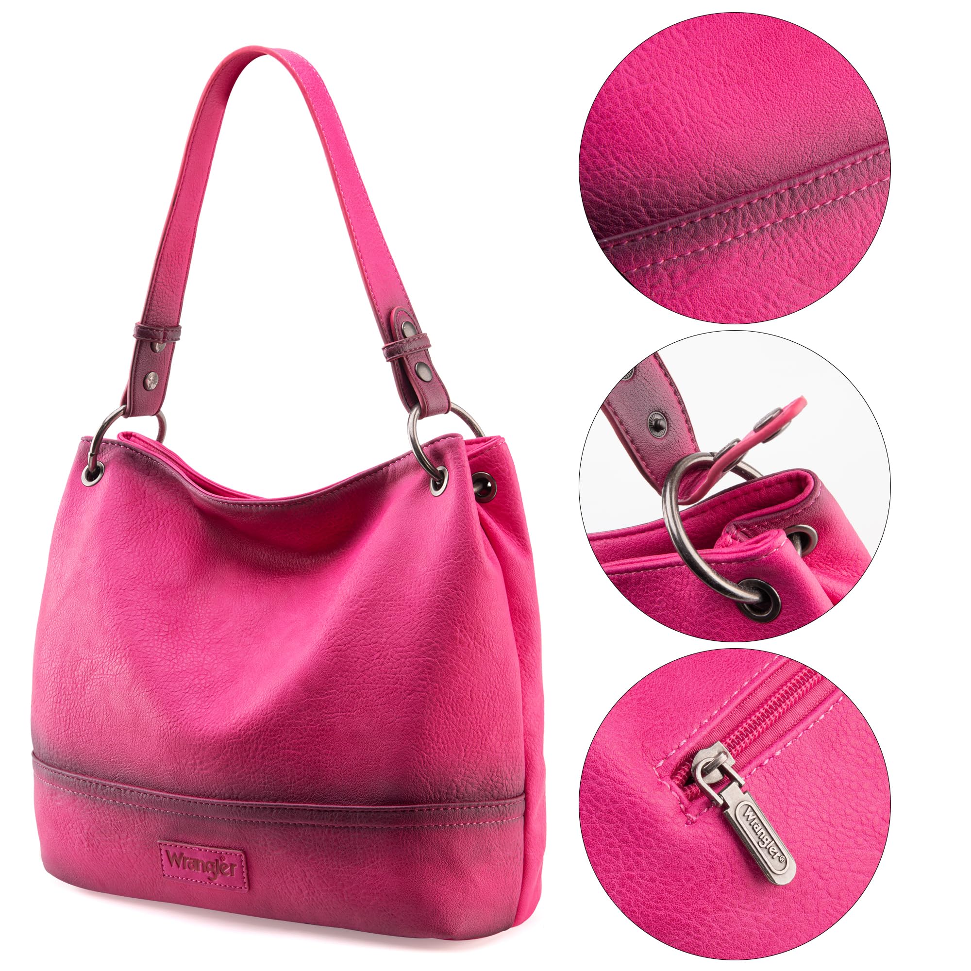 Wrangler Hobo Bags for Women Vegan Leather Top Handle Shoulder Purses and Handbags