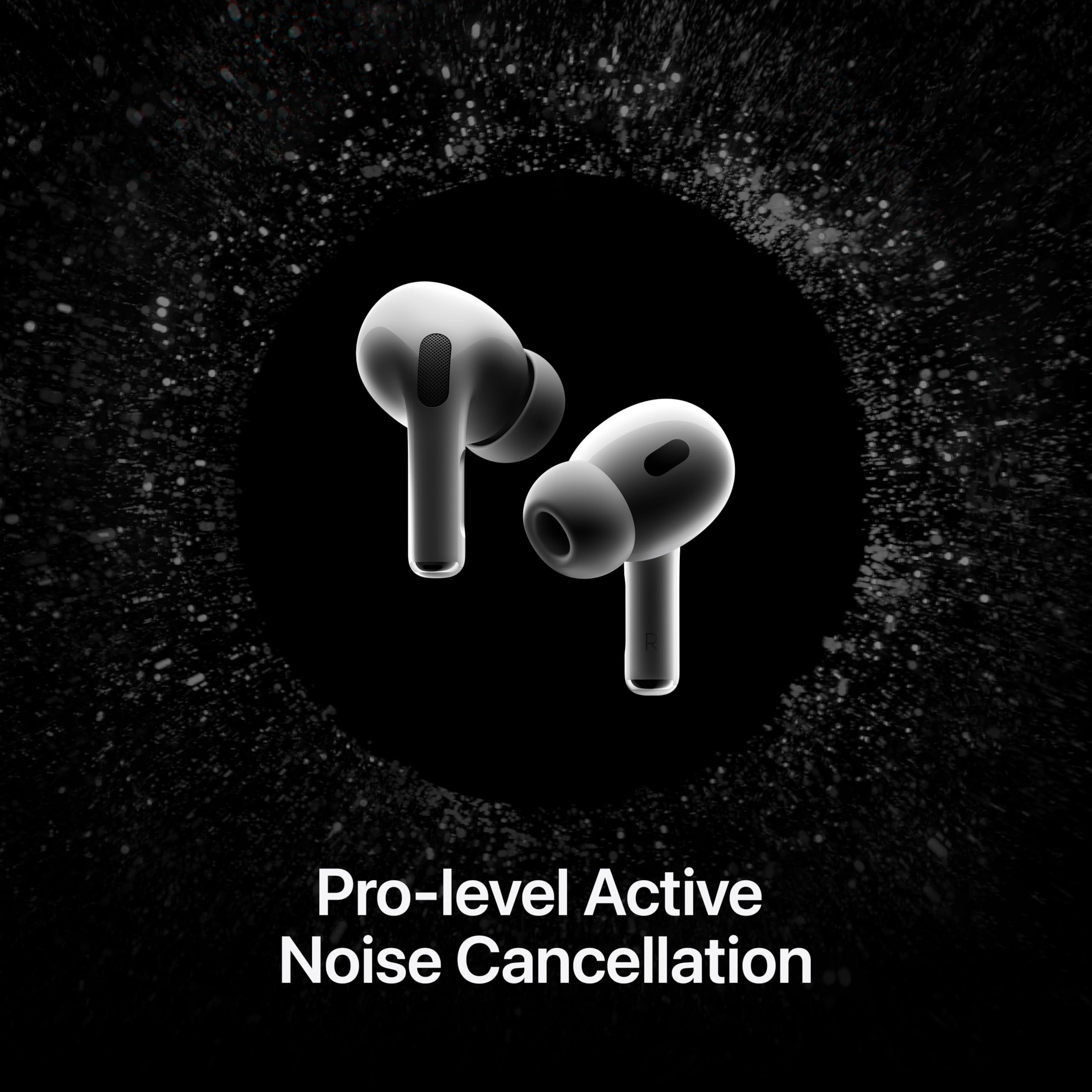 Apple AirPods Pro 2 Wireless Earbuds, Active Noise Cancellation, Hearing Aid Feature, Bluetooth Headphones, Transparency, Personalized Spatial Audio, High-Fidelity Sound, H2 Chip, USB-C Charging: Without AppleCare+