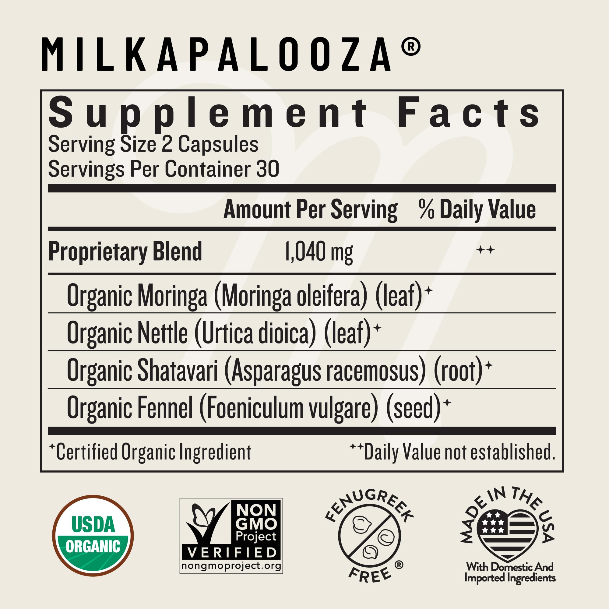 Legendairy Milk Milkapalooza Lactation Supplement for Breastfeeding Moms, Increase Breast Milk Supply with Organic Moringa, Fennel, Nettle, & Shatavari, Vegan Postpartum Essentials Fenugreek-Free 60ct thumbnail 2