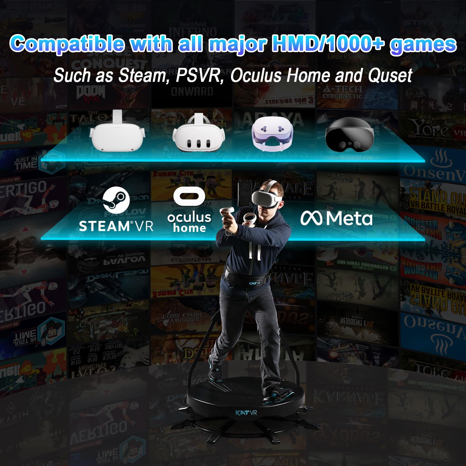 KATVR 360 VR Treadmill, Virtual Reality Treadmill for Immersive Gaming Experience, Perfect for Home Fitness, Gaming Enthusiasts and Wellness