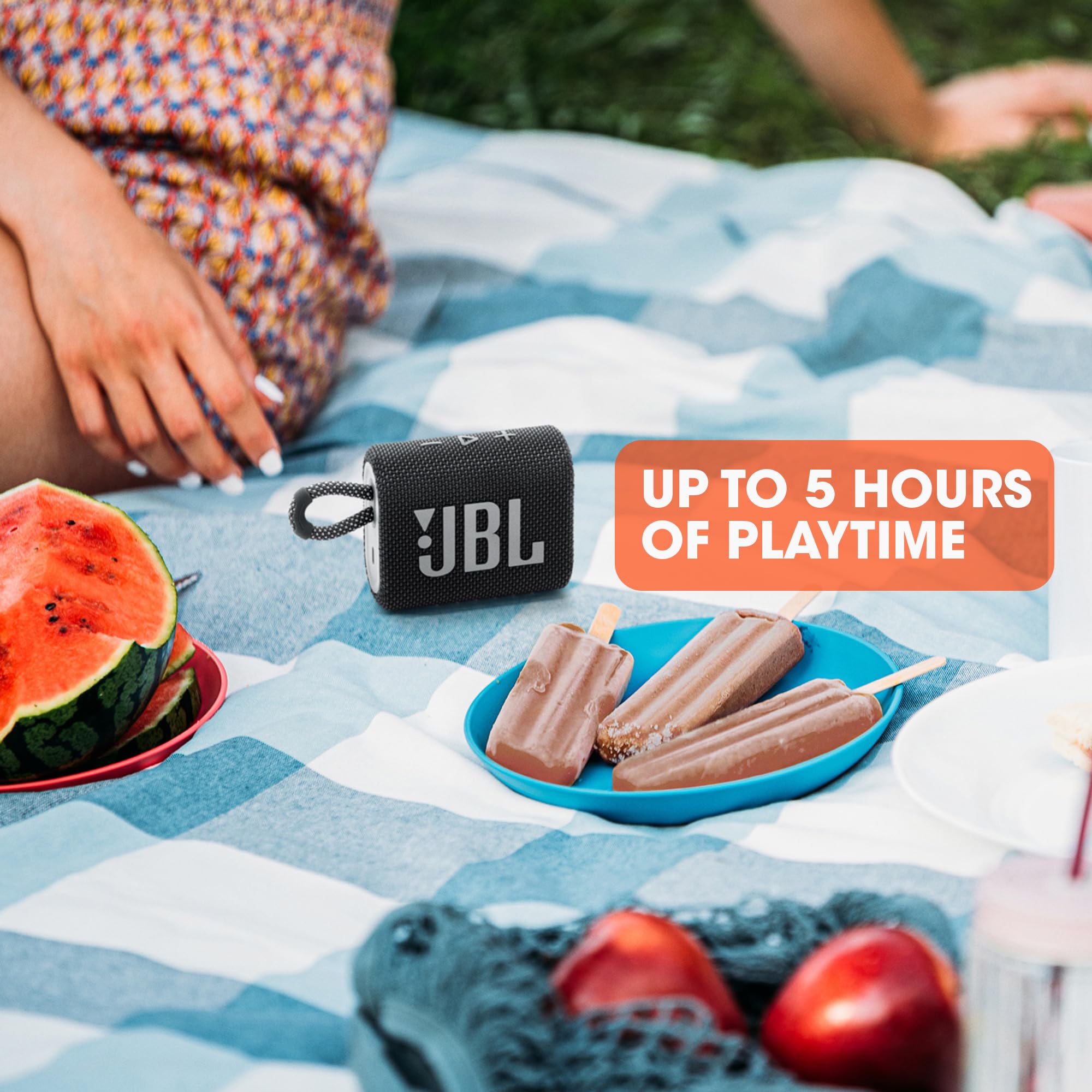 JBL Go 3 - Portable Mini Bluetooth Speaker, big audio and punchy bass, IP67 waterproof and dustproof, 5 hours of playtime, speaker for home, outdoor and travel (Blue): GO3 Blue
