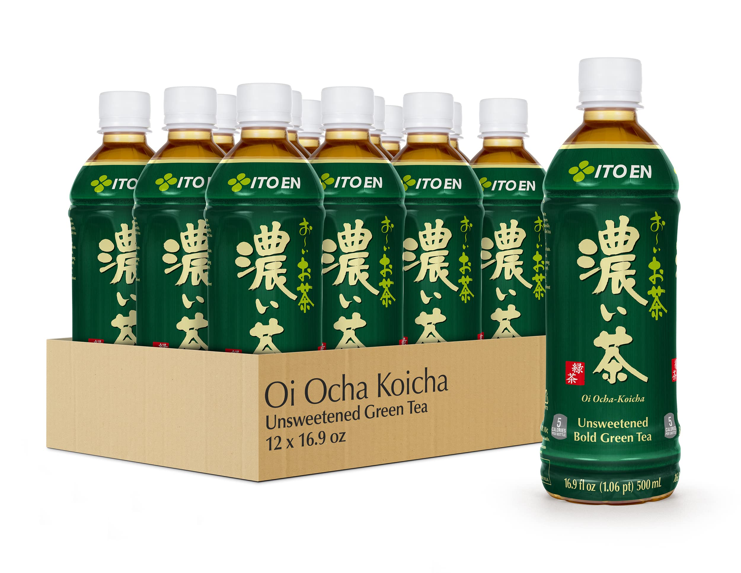 Ito En Tea Oi Ocha Green Tea, Unsweetened, 16.9 Ounce (Pack of 12): Bold Green Tea 16.9 Fl Oz (Pack of 12)