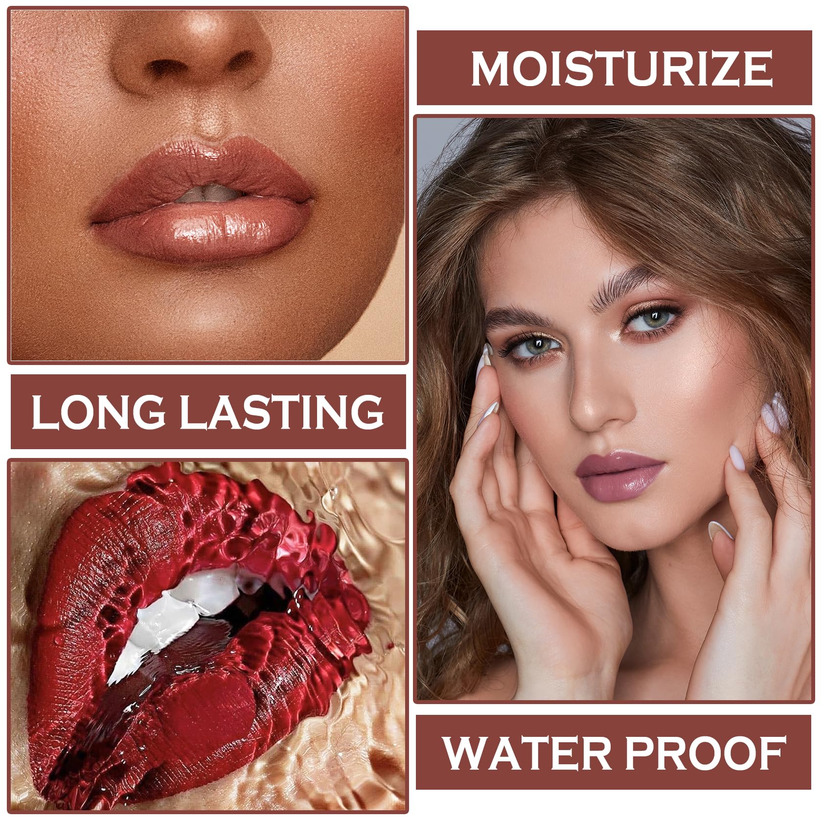 QIUFSSE 3 in 1 Black Lip Liner Pencil and Lipstick lipgloss Set Matte Black Lipstick Lip Gloss Kit Long-lasting Nonstick Cup Smudge Proof Lip Kits with Lip Liner,Velvet Goth Makeup (): 01# Sole Memory