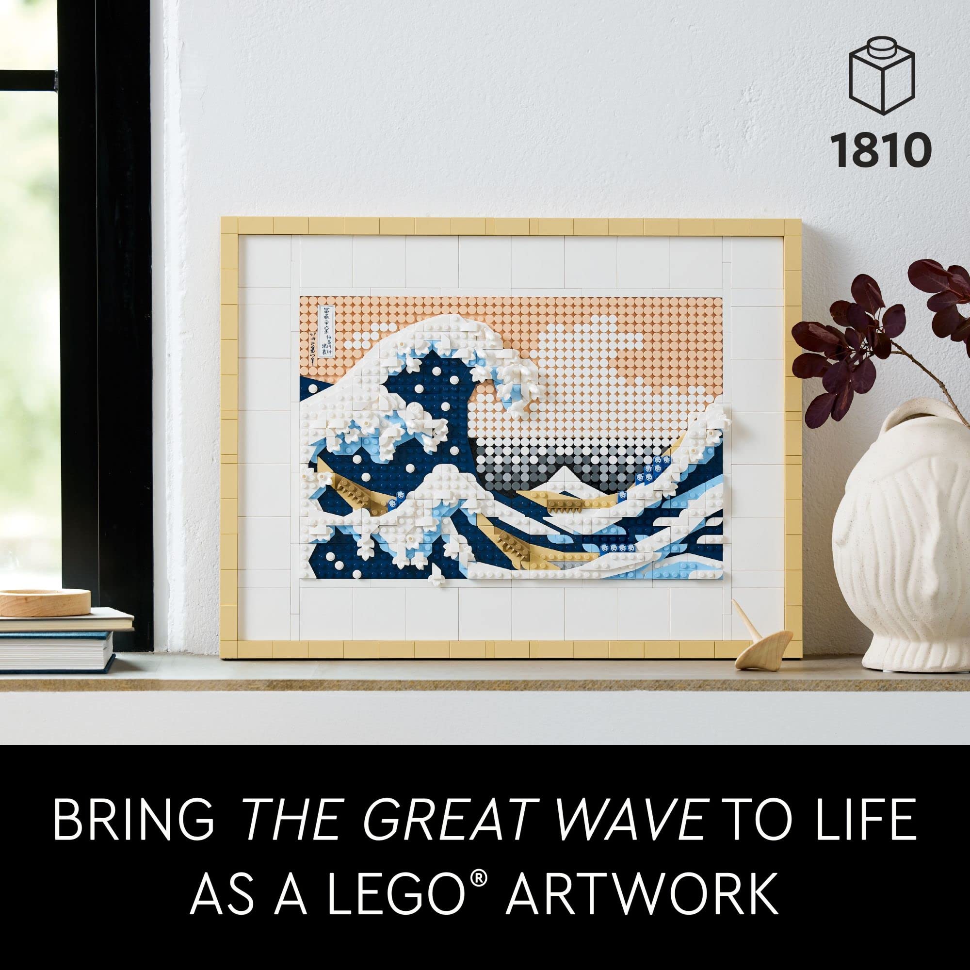 LEGO Art Hokusai The Great Wave Framed Japanese Wall Art Building Set - Unique Wall Decor for Home, Room, or Office - Fun Activity for Adults, Ages 18+ - Gift for Men and Women - 31208: multi-color