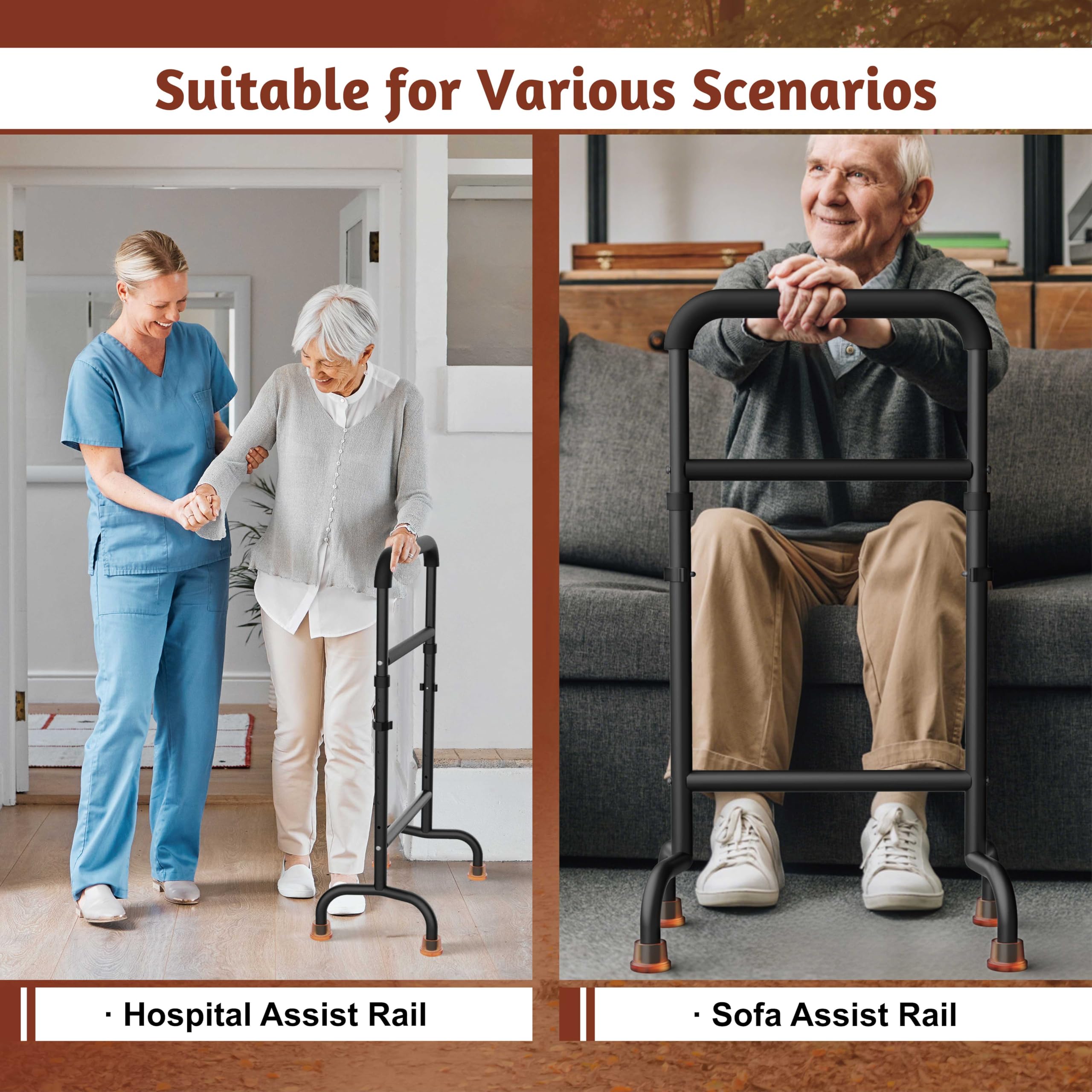 Support Way Couch Stand Assist, Ankle and Knee Surgery Recovery Aid, Versatile Chair Stand Assist-Mobility Standing Aid Rail for Elderly Height Adjustable, Lightweight (450lb Loading) thumbnail 3