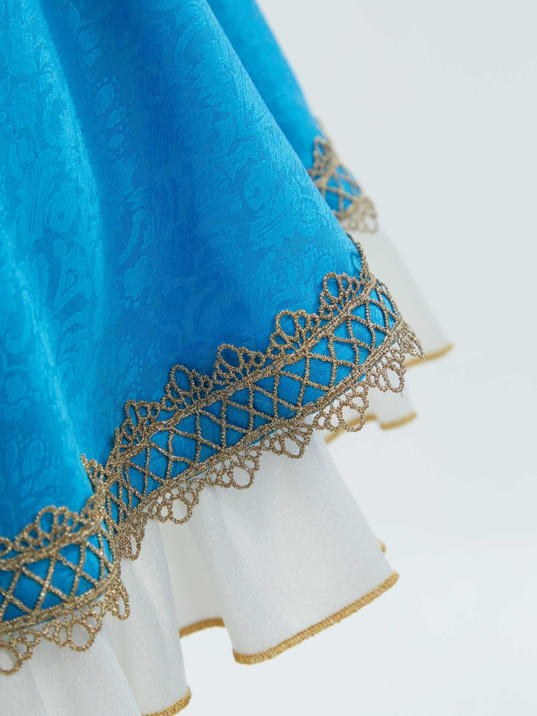Mobbunny Women's Princess Cosplay Costume Maid Costume Dress Anime Blue Cosplay Dress with Apron Sleeves: Small