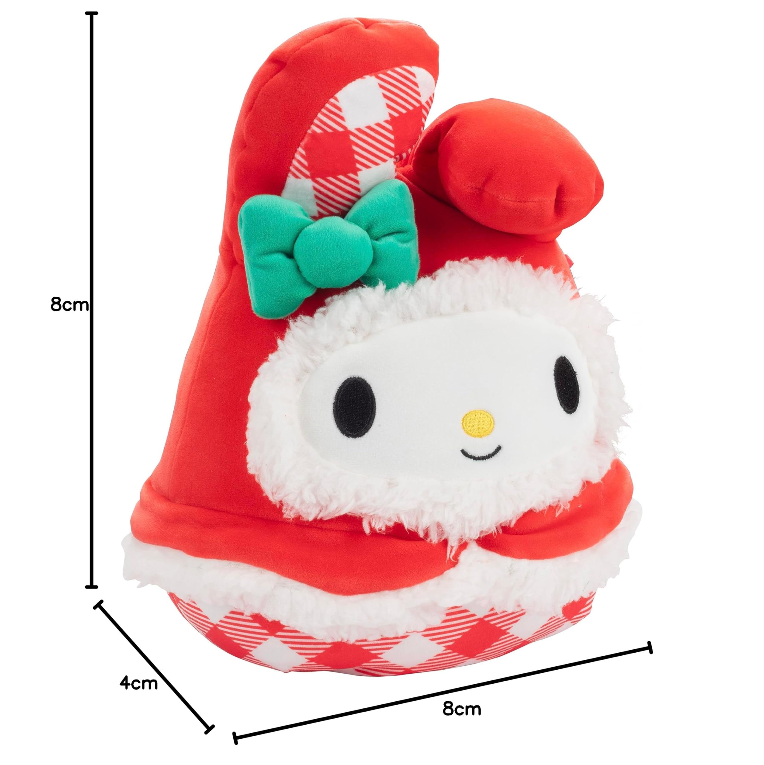Squishmallows Original 8-Inch Hello Kitty Gingerbread Cookie - Official Jazwares Sanrio Holiday Plush - Collectible Soft & Squishy Stuffed Animal Toy- Add to Your Squad - Gift for Kids, Girls & Boys: Red