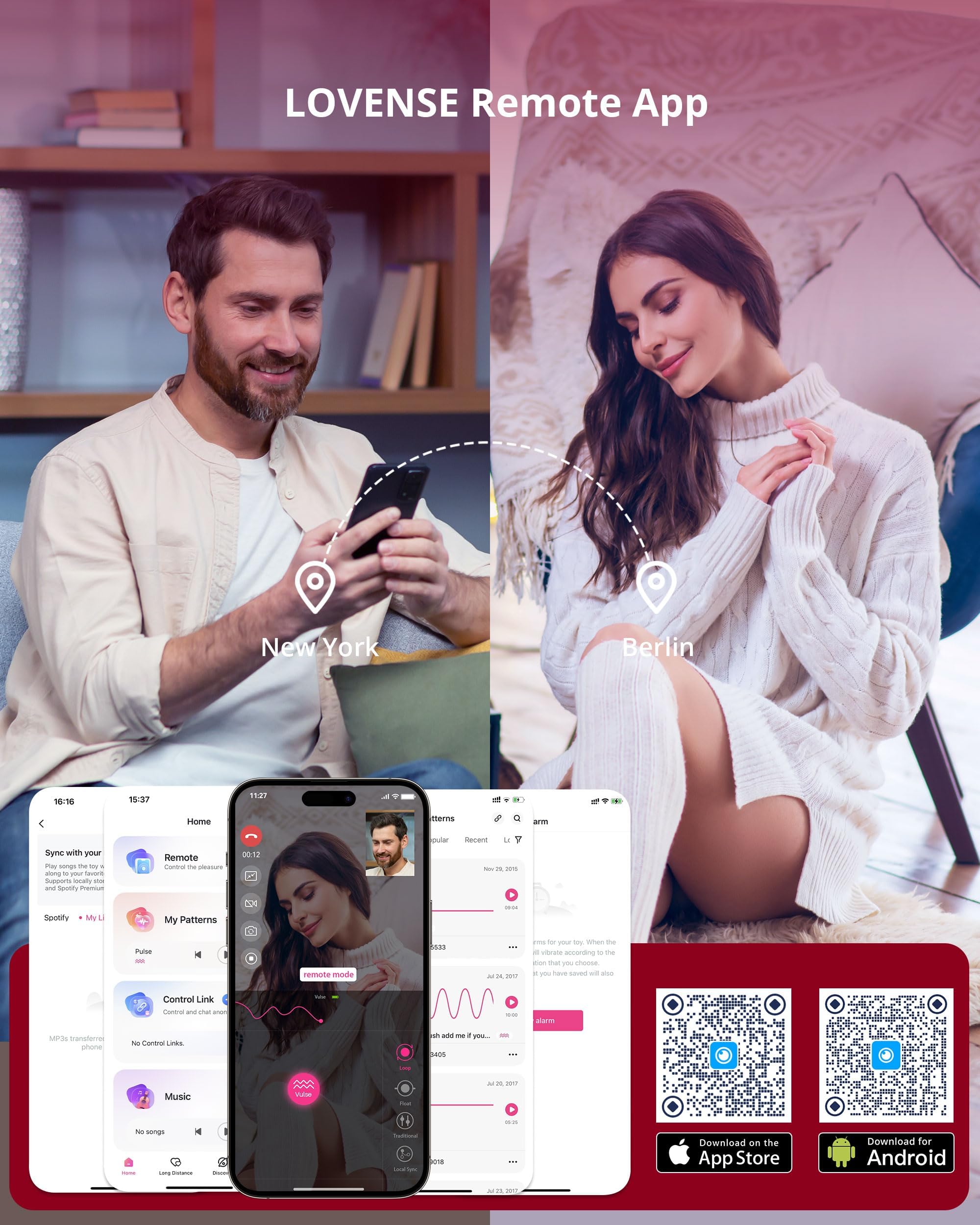 LOVENSE Vulse Vibrator Thrusting & Vibration 2 in 1 Sex Toys, Remote Control G Spot Vibrators Dildo for Long Distance Play, Unlimited Custom Patterns Adult Sex Toys & Games for Women Couples Pleasure