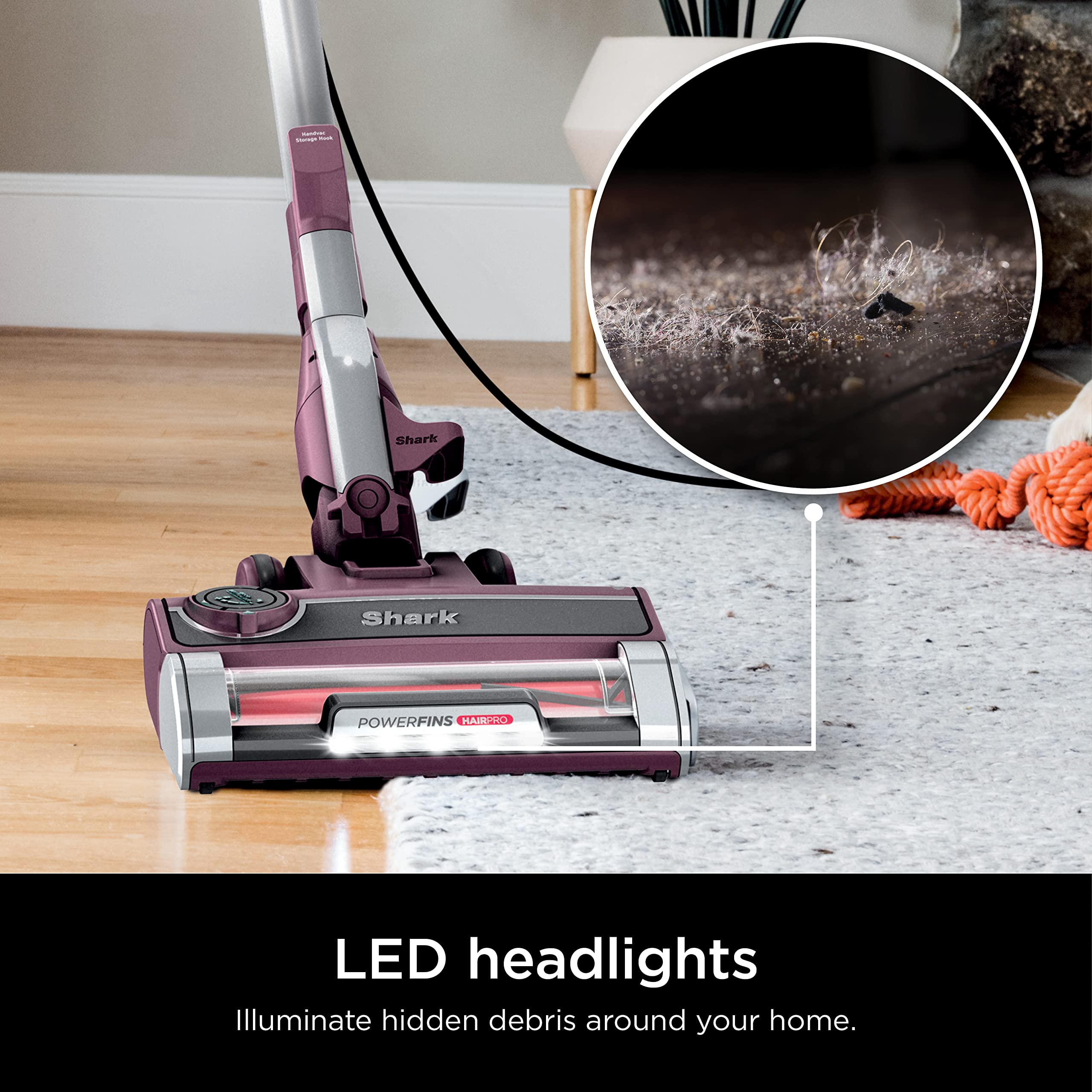 Shark HV371  DLX Corded Stick, Removable Hand Vacuum, Advanced Swivel Steering, XL Cup, Crevice Tool, Upholstery Tool & Anti-Allergen Dust Brush, Fuchsia, Capacity: PowerFins HairPro