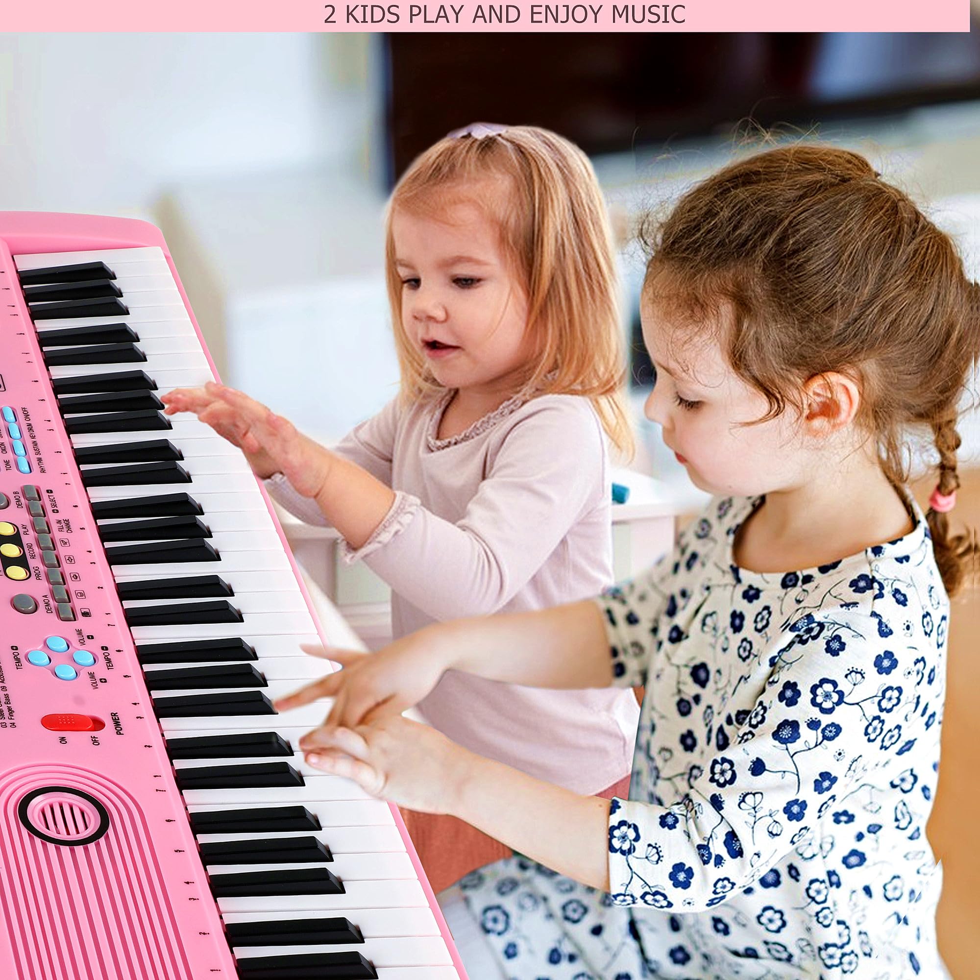 Keyboard Piano 61 Key Electric Digital Piano Music keyboard w/Microphone Portable Piano For Kids Beginner Birthday Christmas Gifts Pink: pink 61 key piano