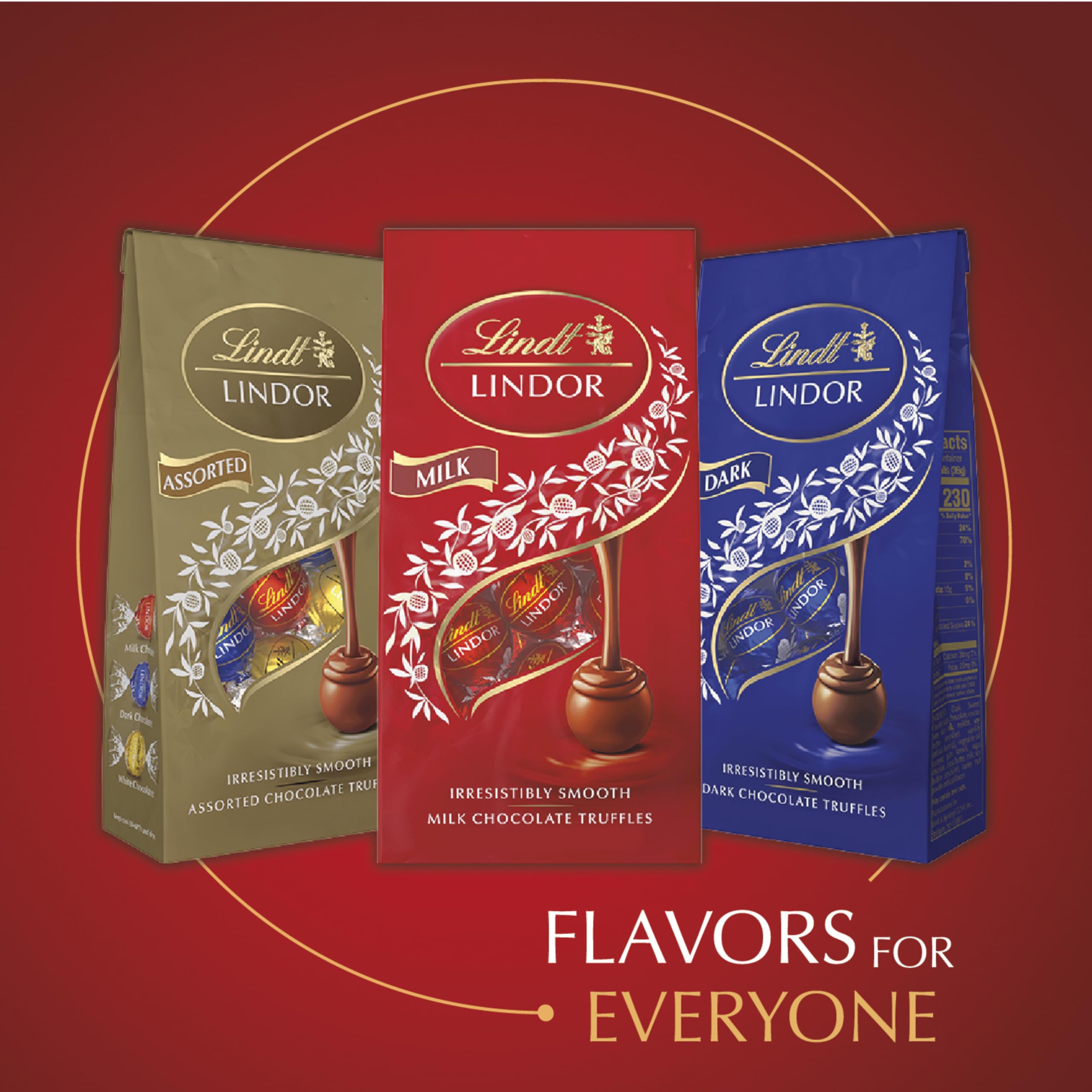 Lindt LINDOR Milk Chocolate Candy Truffles Traditions Gift Box, Milk Chocolate Candy with Smooth, Melting Truffle Center, 6.8 oz.: 50.8 Ounce (Pack of 1) 50.8-oz
