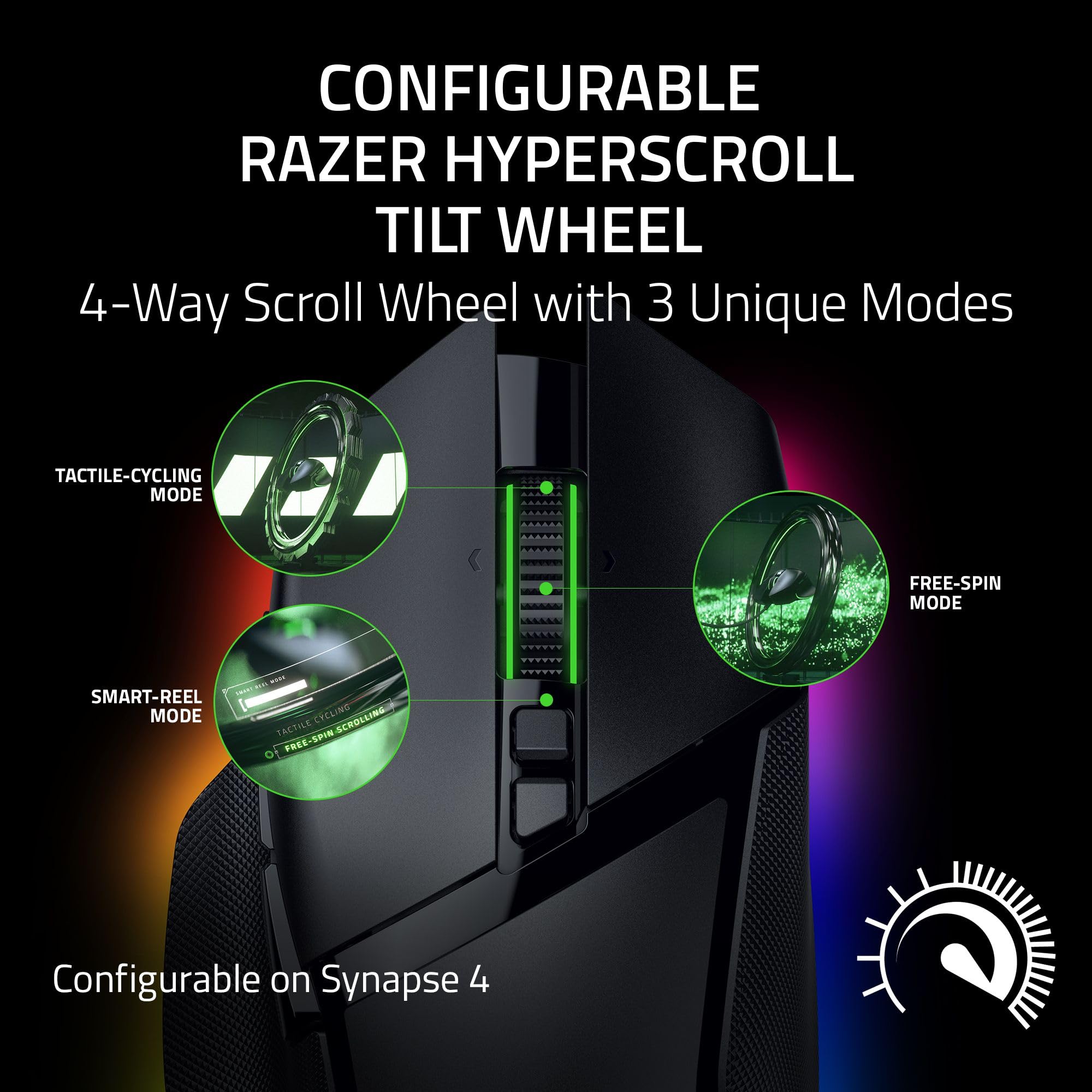 Razer Basilisk V3 Pro 35K Wireless Gaming Mouse: HyperScroll Tilt Wheel - 35K DPI Optical Sensor Gen 2-13 Customizable Controls - Chroma RGB - Optical Switches Gen 3 - Up to 140 Hr Battery -: Black