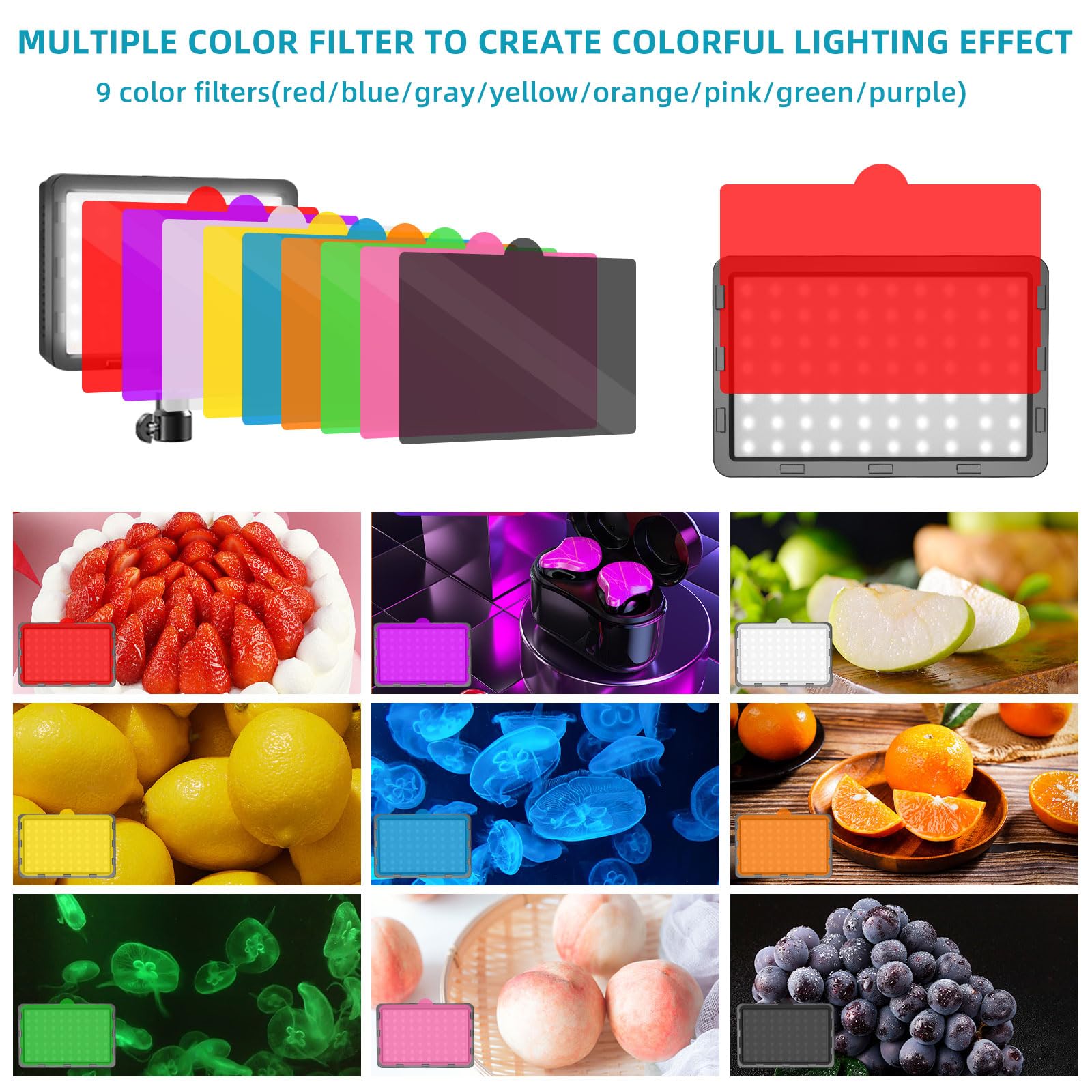 LED Video Light Kit 2Pcs, Hagibis Studio Lights 18 Color Filters for Photography Lighting with Adjustable Tripod Stand Streaming Lights for Photo Camera Recording Computer Zoom Stream TikTok YouTube: LED Video Light Kit 2Pcs, Hagibis Studio Lights 18 Color Filters for Photography Lighting with Adjustable Tripod Stand Streaming Lights for Photo Camera Recording Computer Zoom Stream TikTok YouTube