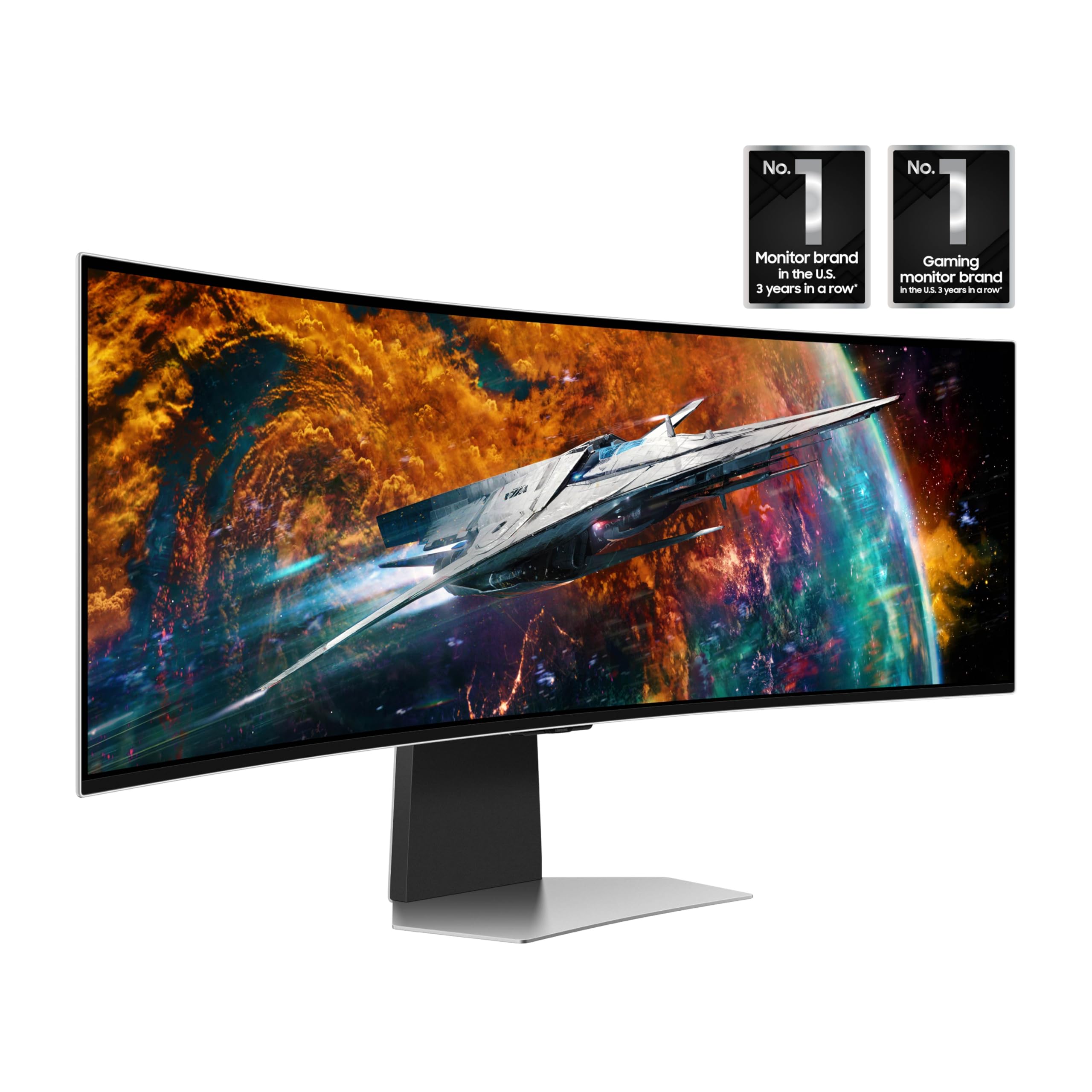 SAMSUNG 49” Odyssey G9 Series DQHD 1000R Curved Gaming Monitor, 1ms(GtG), VESA DisplayHDR 1000, 240Hz, AMD FreeSync Premium Pro, Height Adjustable Stand, Ultrawide Screen, LS49CG954ENXZA, 2024: 240Hz Refresh Rate OLED Glossy Panel Smart | DP Cable