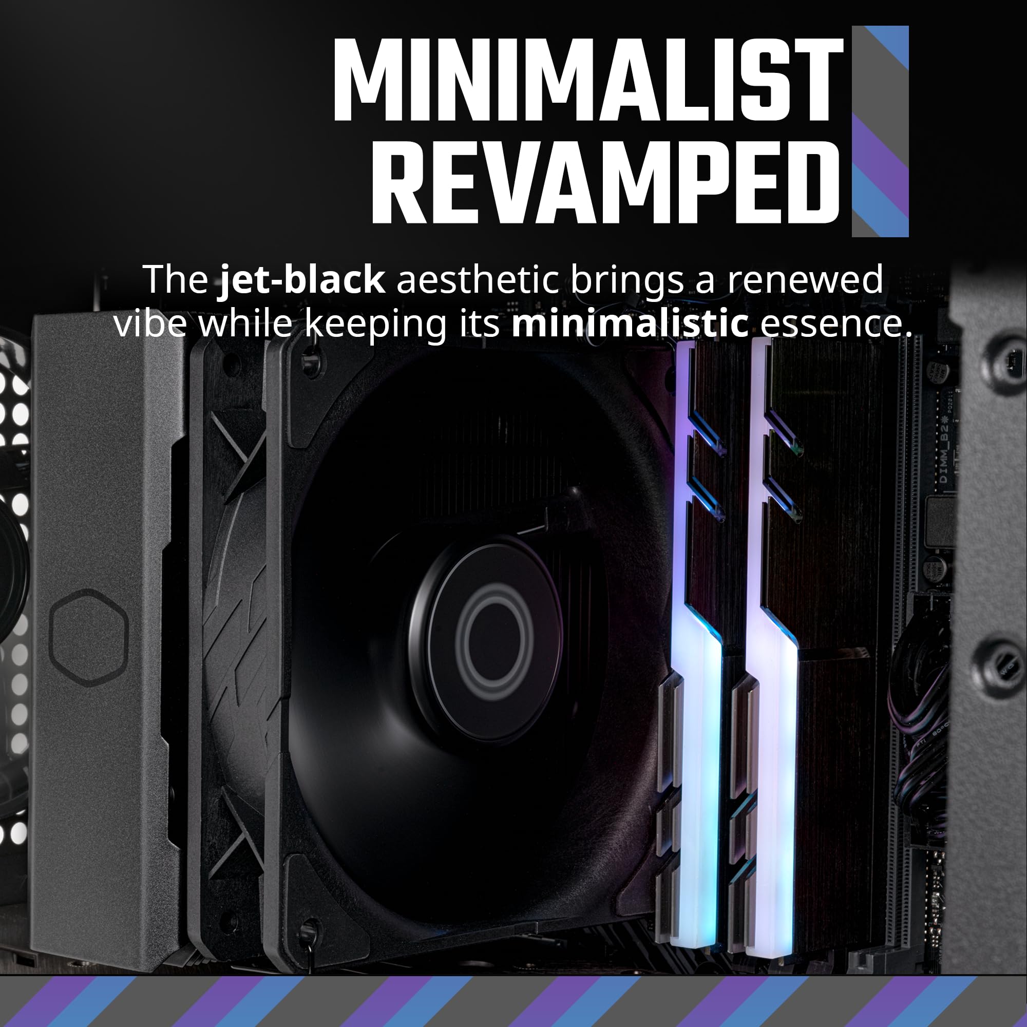 Cooler Master Hyper  CPU Air Cooler, SickleFlow 120 Edge PWM Fan, Aluminum Top Cover, 4 Copper Heat Pipes, 152mm Tall, AMD Ryzen AM5/AM4, Intel LGA 1851/1700/1200 Brackets thumbnail 2