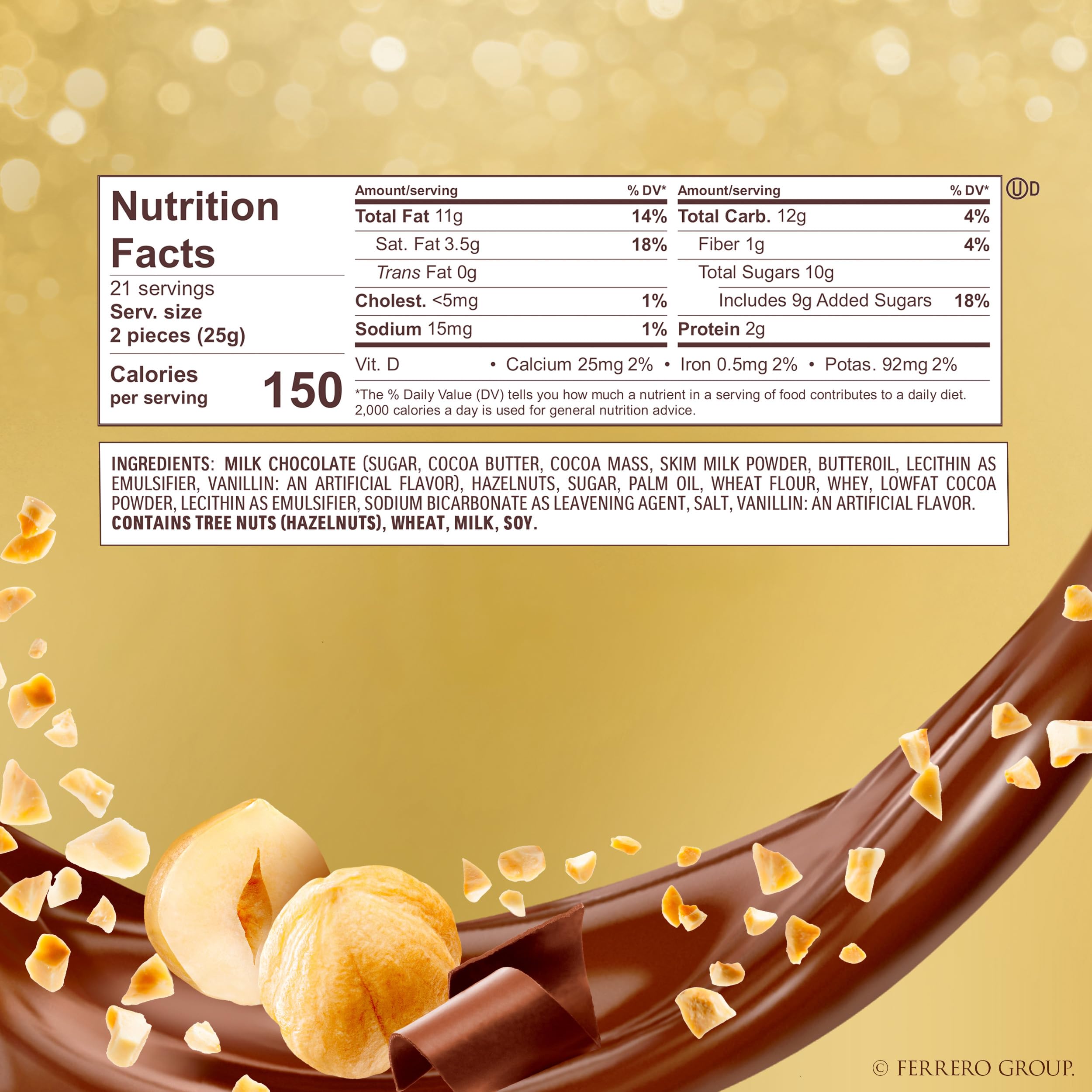 Ferrero Rocher, 42 Count, Gourmet Milk Chocolate Hazelnut, Chocolate Gift Box, Individually Wrapped, 18.5 oz - Image 2