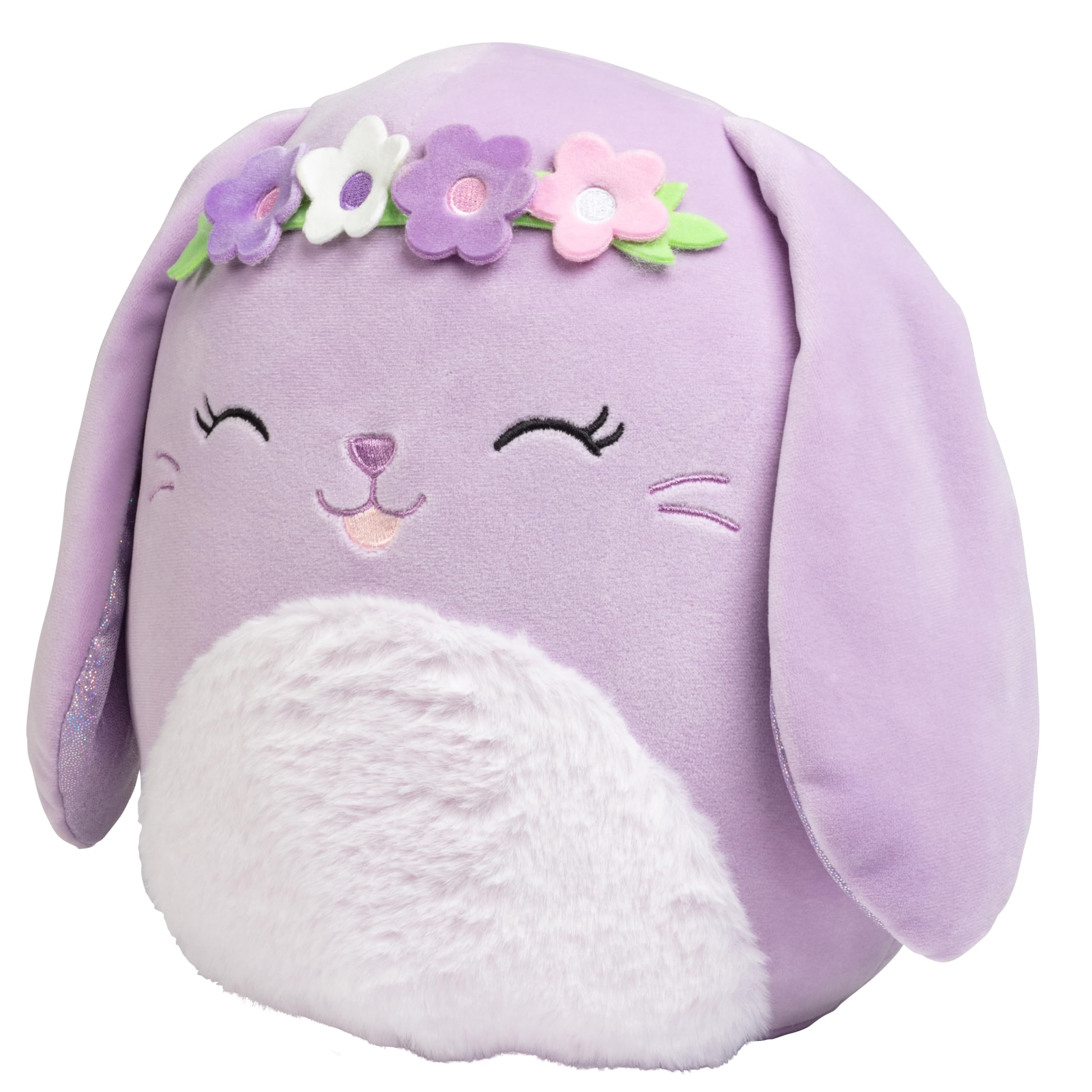 Squishmallows 10-Inch Bubbles The Purple Bunny with Flower Crown - Official Jazwares Plush - Collectible Soft & Squishy Stuffed Animal Toy - Add to Your Squad - Gift for Kids, Girls & Boys