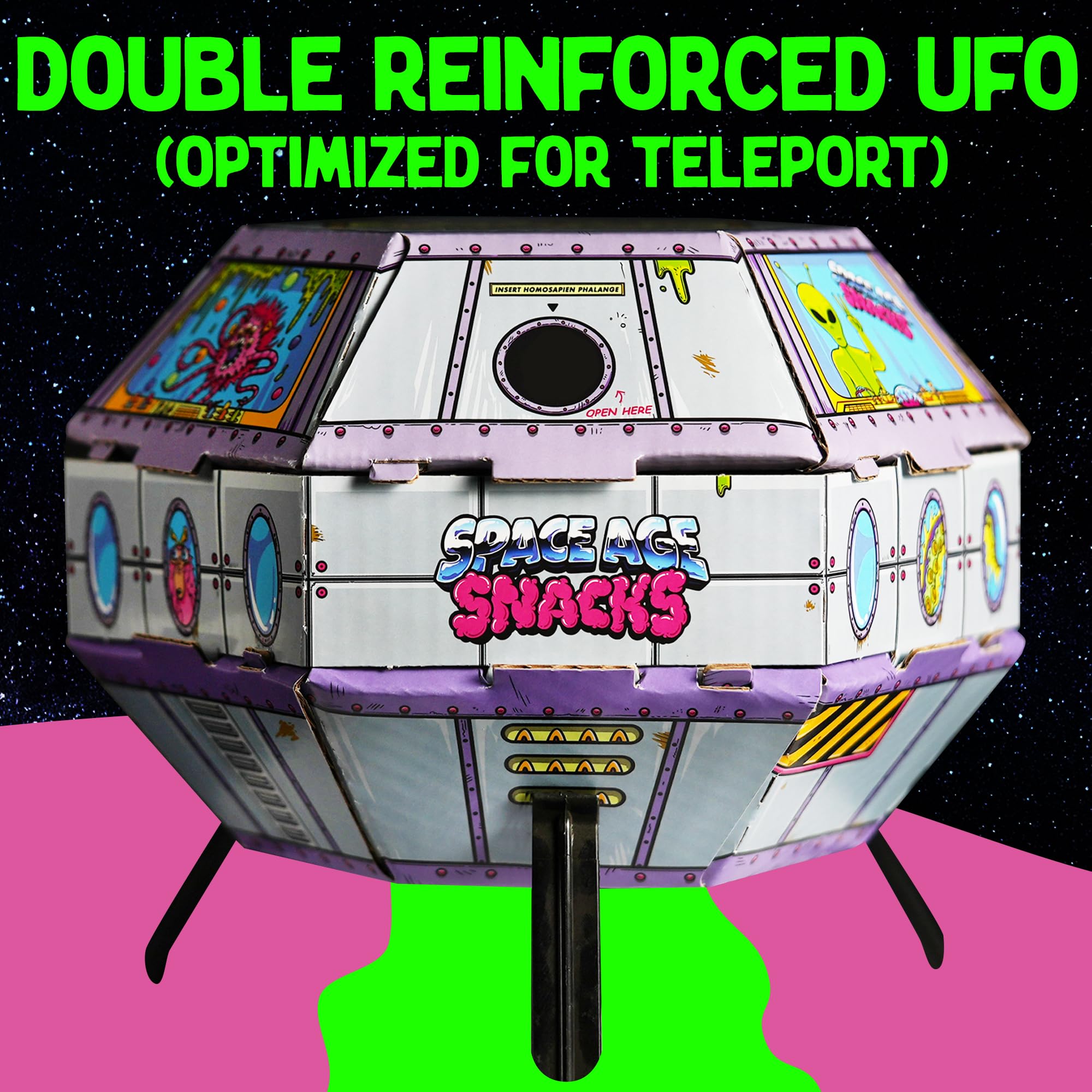 UFO Pack - 9 Kinds of Premium Freeze Dried Candy - Cosmic Crunchies, Moon Clouds, Space Sharks, Alien Tongues, Lemon Stars and More Shipped in a Spaceship Box for Protection: 8 Pack