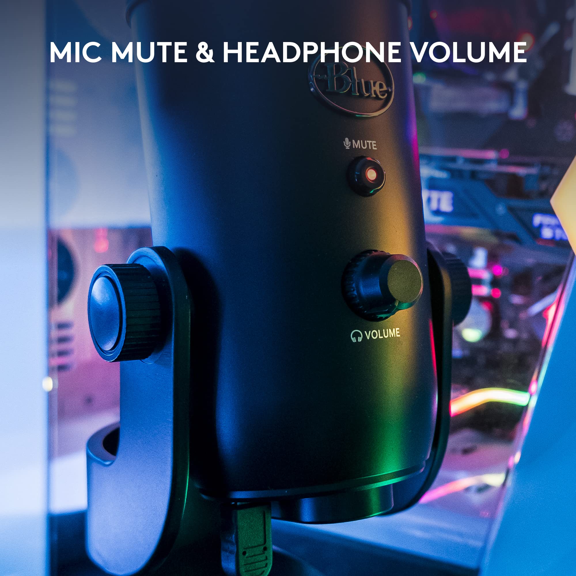 Logitech Creators Blue Yeti USB Microphone for Gaming, Streaming, Podcast, YouTube, Discord, PC, Studio Sound, Plug & Play-Blackout: Microphone Blackout