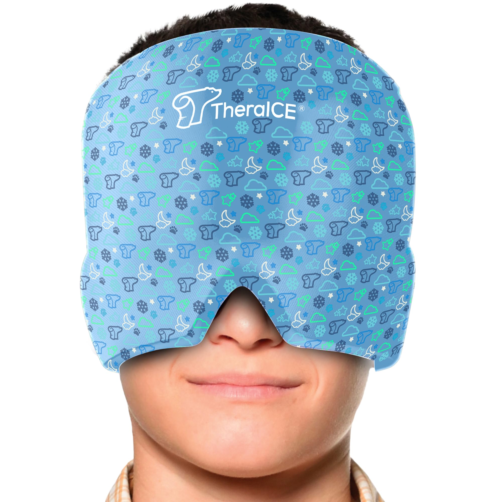 TheraICE Migraine Relief Cap, Soothing Headache Hat Ice Pack Mask, Face Cold Compress Cooling Gel Head Wrap Products for Tension, Stress & Hangover thumbnail 1
