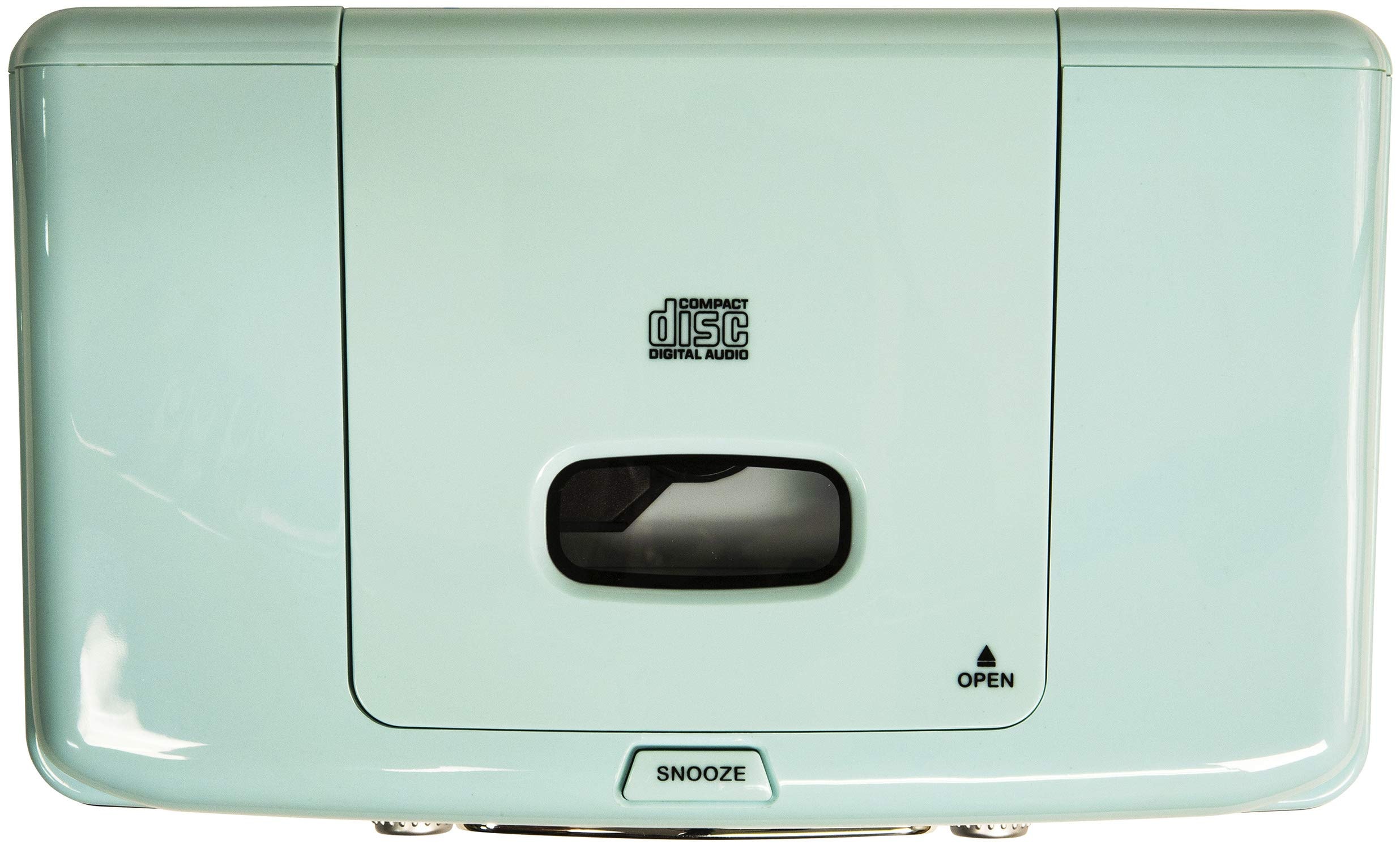 Crosley CR612B-AB Corsair Tabletop AM/FM Bluetooth Radio with CD Player and Dual Alarm Clock, Aqua Blue