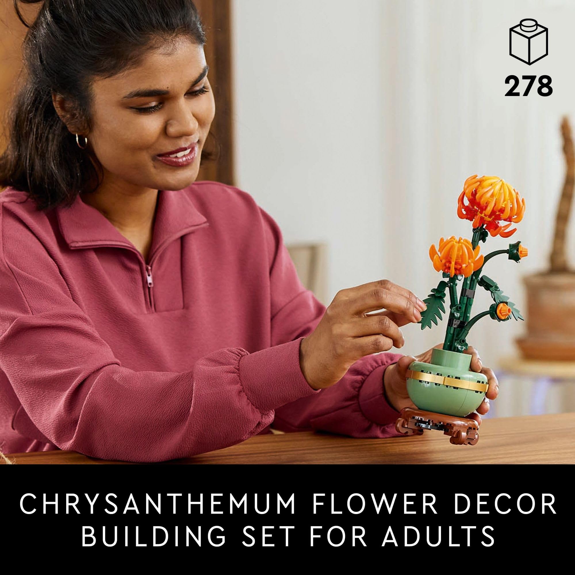 LEGO Botanicals Chrysanthemum Building Set for Adults Ages 18+ - Artificial Flower for Dinner Table Centerpieces & Decoration - Gift for Graduation - 10368: LEGO Botanicals Chrysanthemum Building Set for Adults Ages 18+ - Artificial Flower for Dinner Table Centerpieces & Decoration - Gift for Graduation - 10368