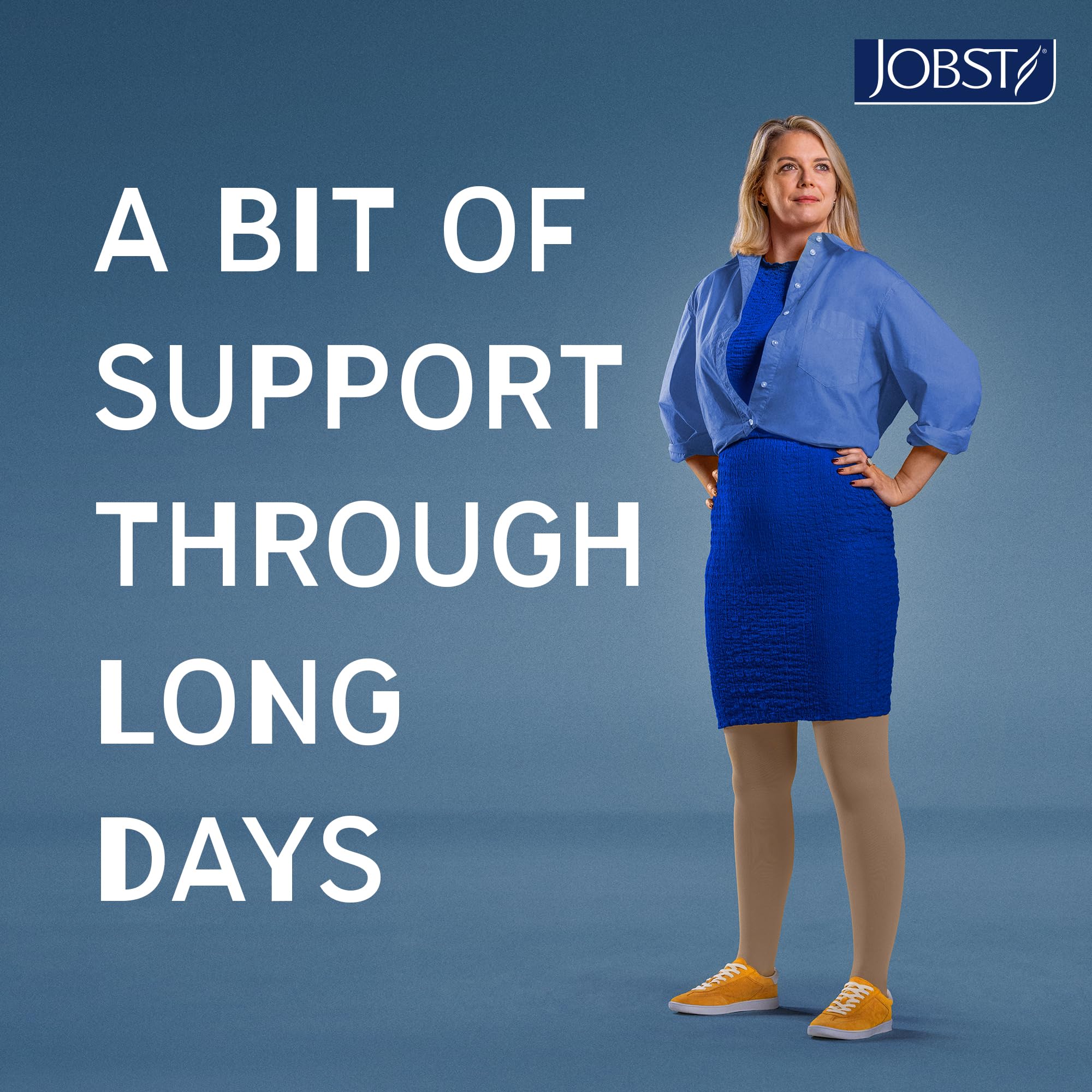 JOBST Relief Thigh High Graduated Compression Stockings 20-30mmHg - Comfortable Unisex Design with Silicone Dot Band - Open Toe: Large