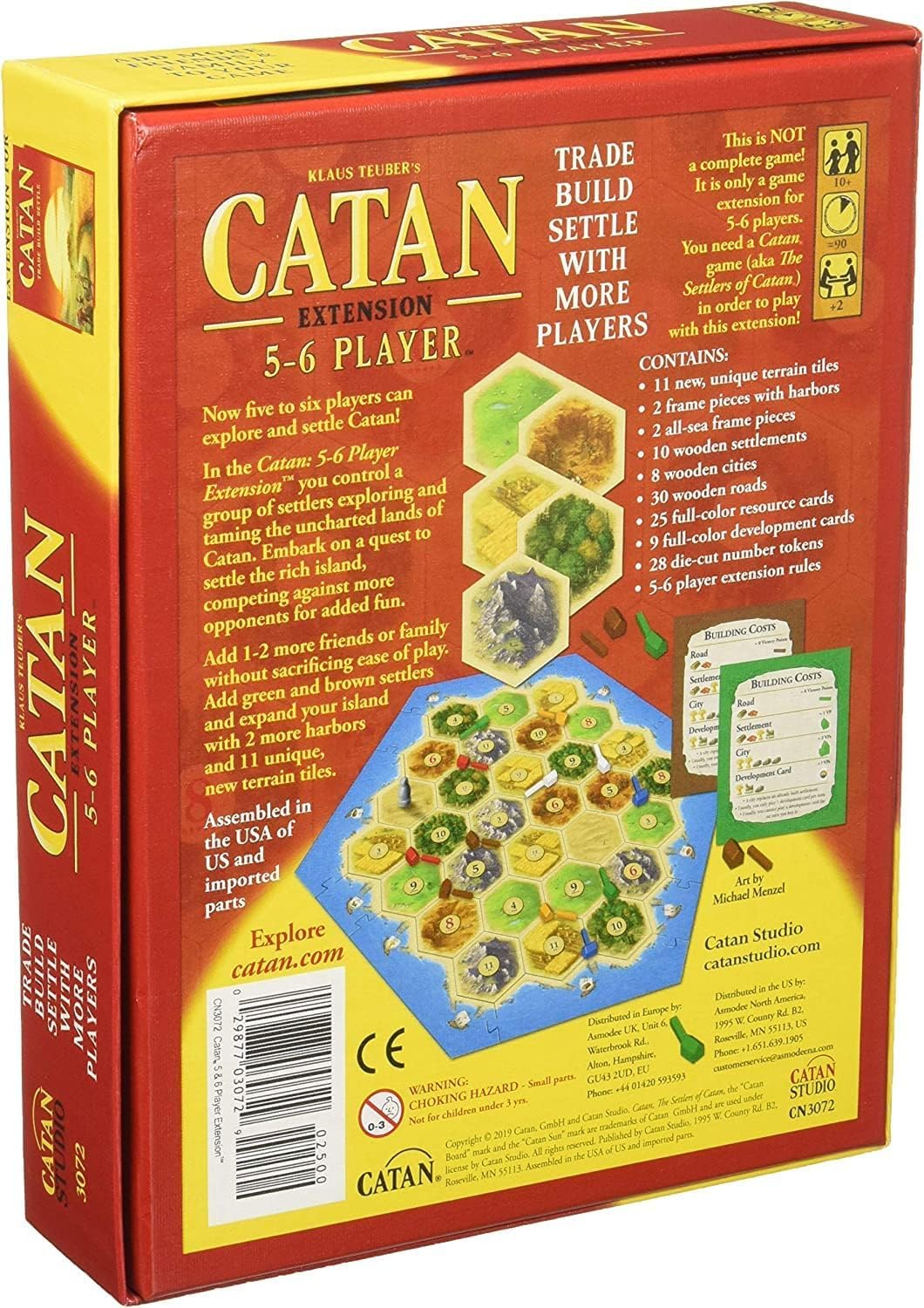 CATAN Board Game - Embark on a Journey of Discovery and Trade! Civilization Building Strategy Game, Family Game for Kids & Adults, Ages 10+, 3-4 Players, 60-90 Minute Playtime, Made by CATAN Studio: 5-6 Player Extension