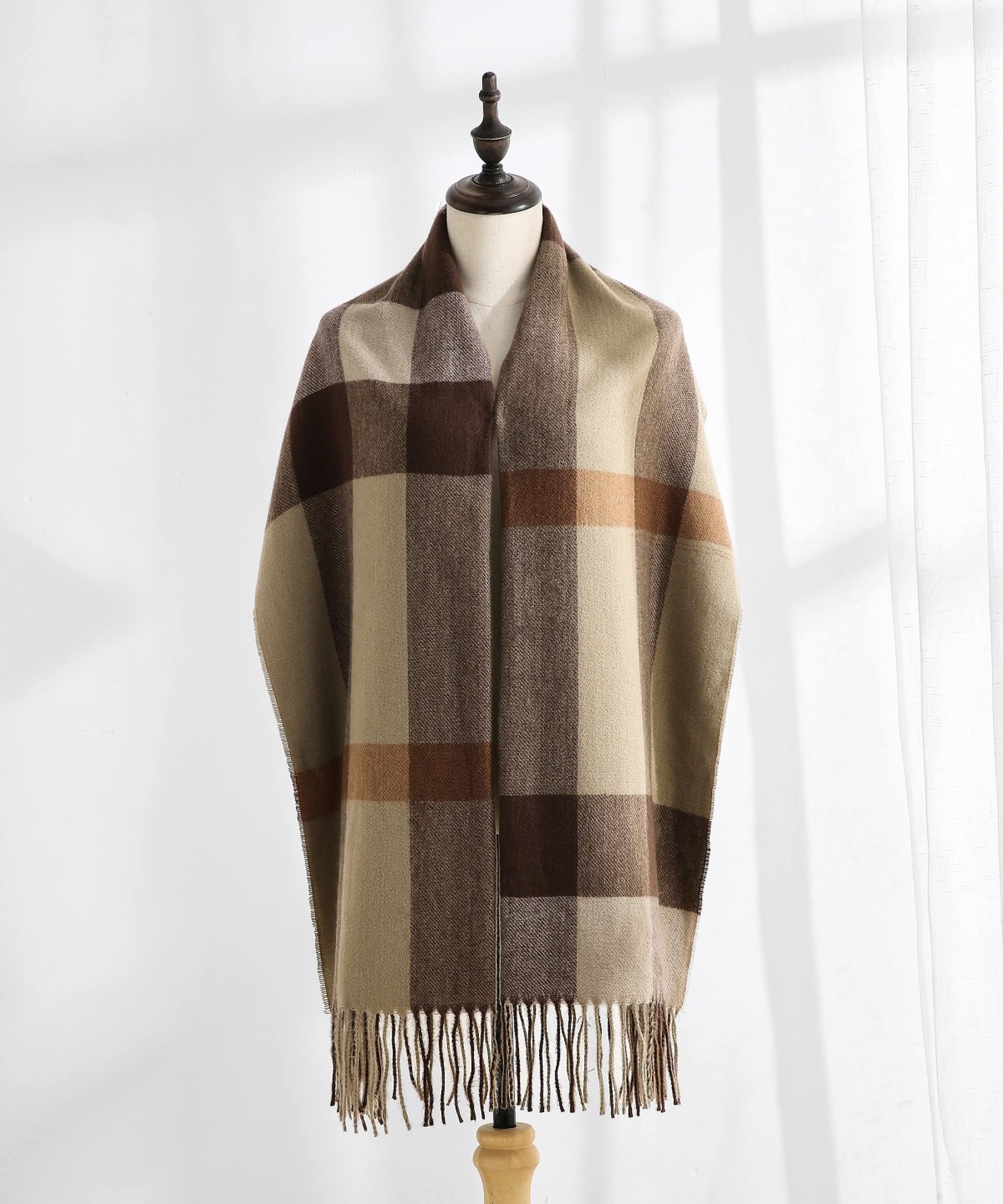 PCIQUTE Tartan Plaid Scarves for Women Winter,Long Scarves for Women with Fringe,Super Soft Scarf for Women Winter