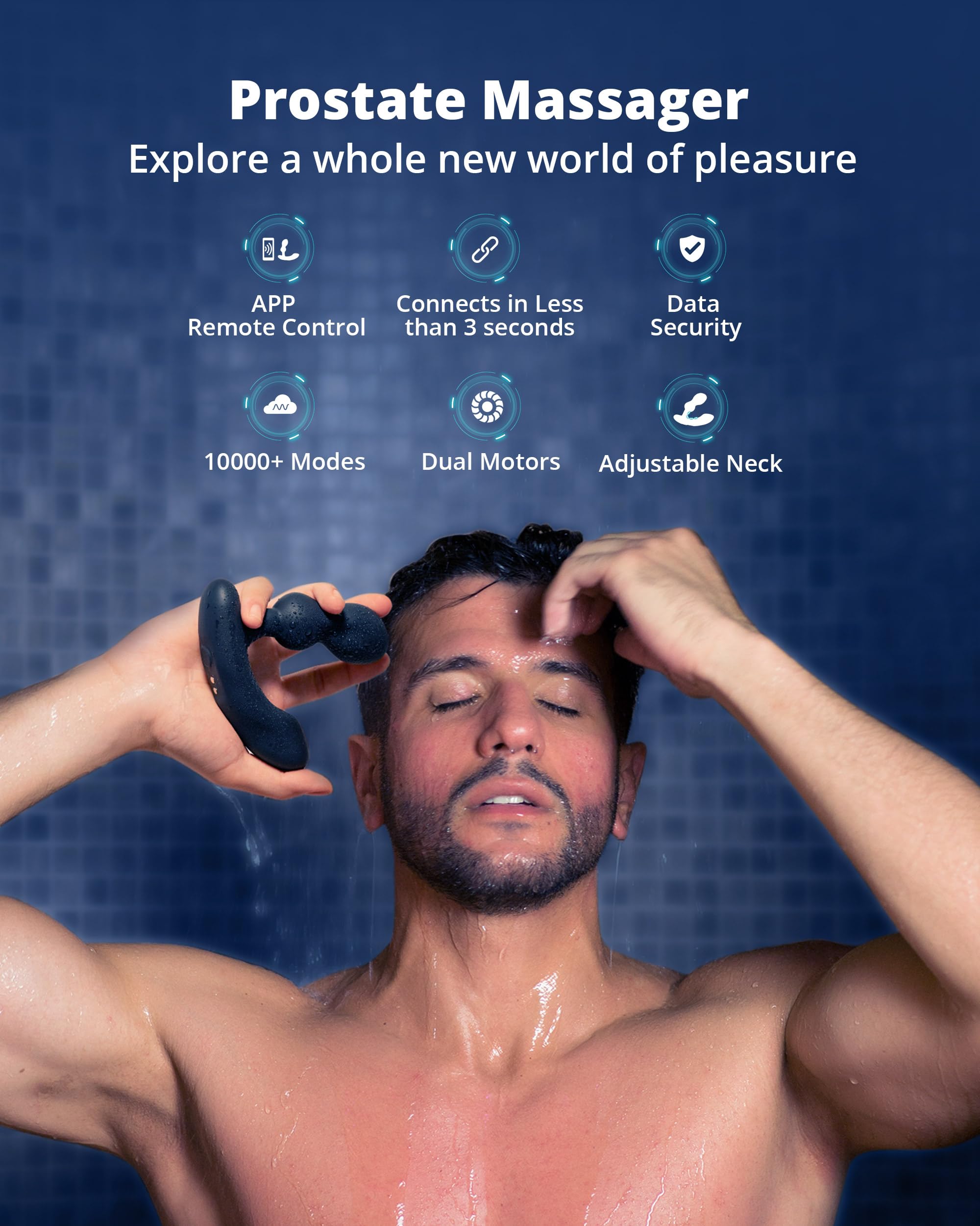 LOVENSE Edge 2 Prostate Massager Adjustable Vibrating Butt Plug, APP Remote Control Male Vibrator Anal Dildo Adult Sex Toys & Games for Beginner Advanced Player, Powerful Vibration, Waterproof