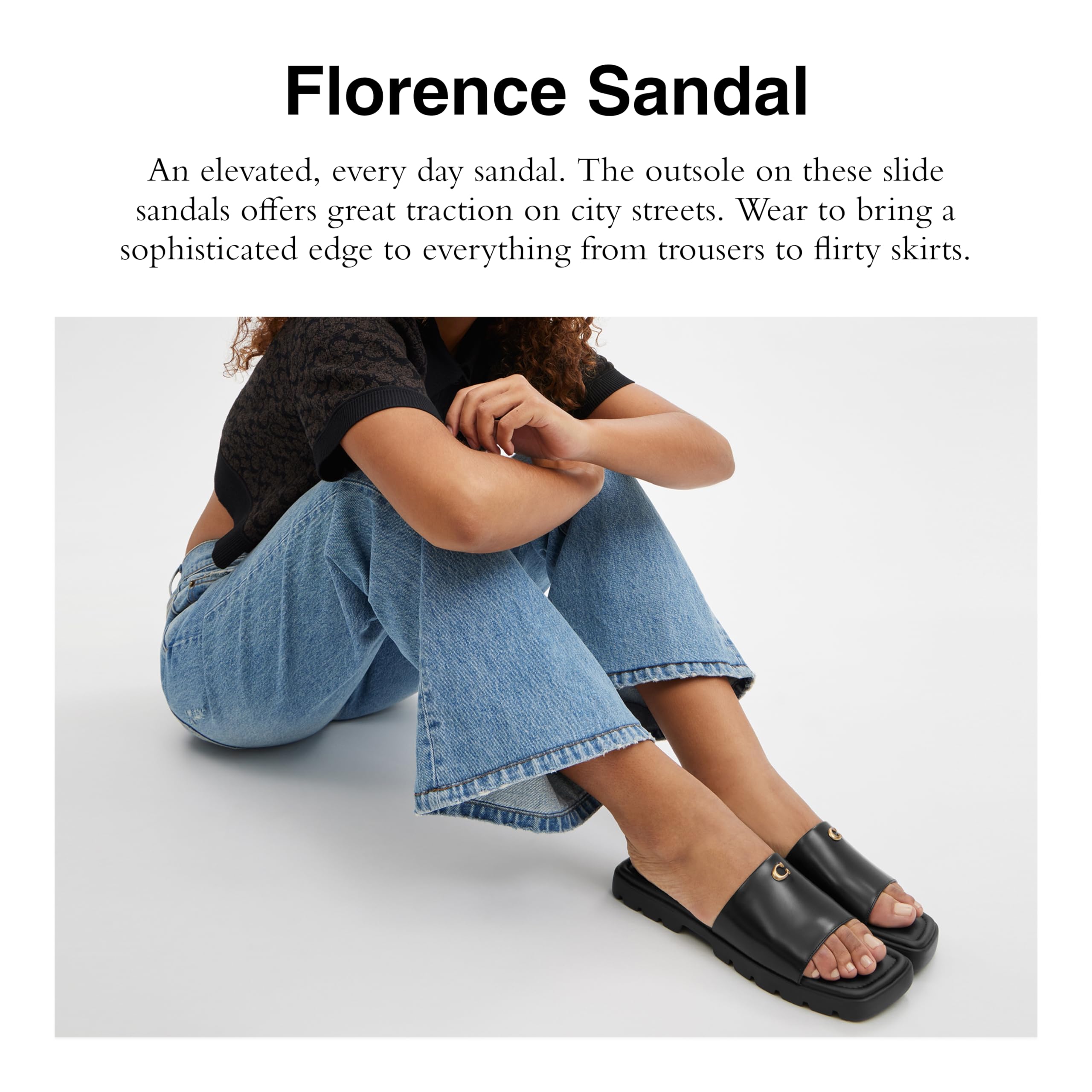 Coach Women's Florence Slide Sandal: Black 8