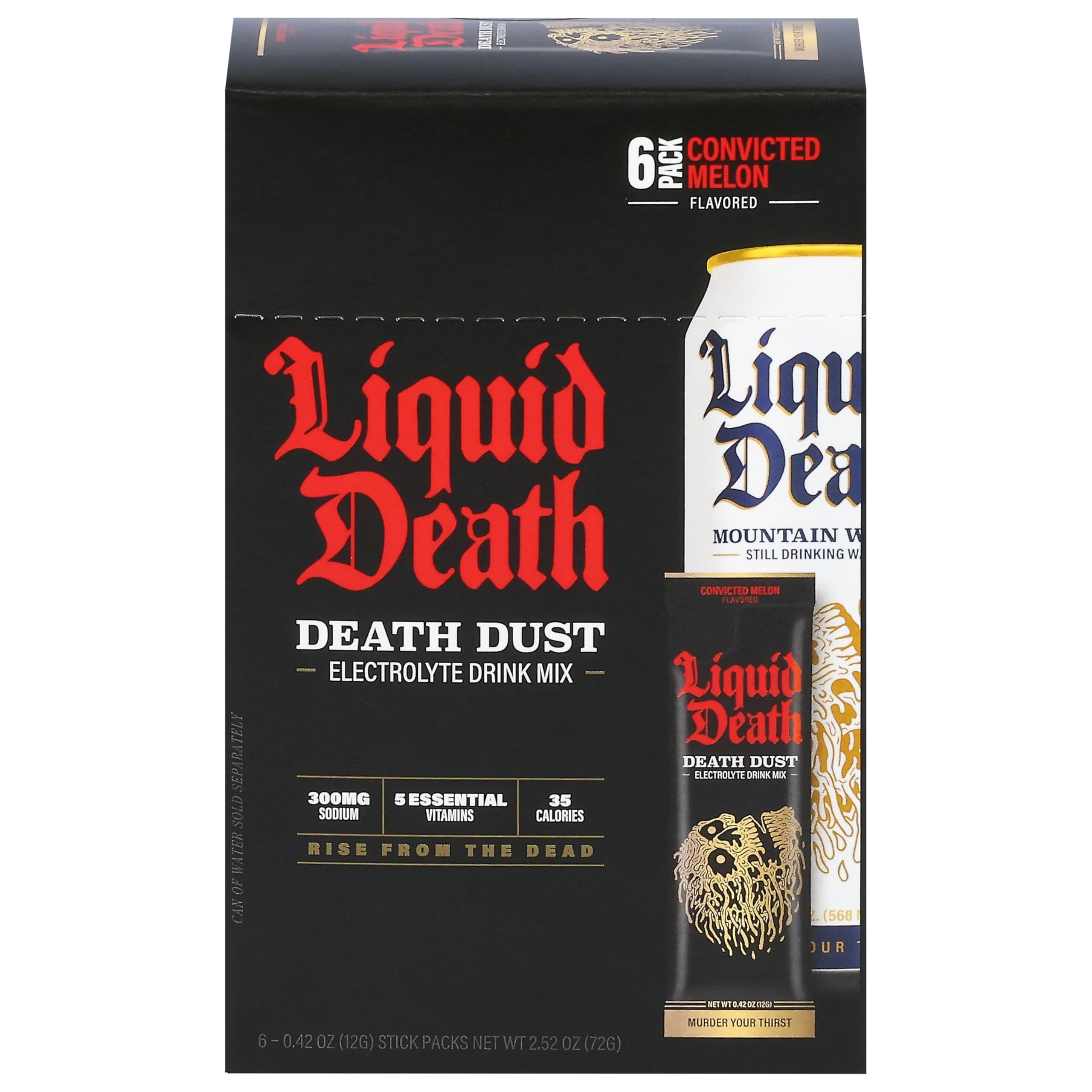 Liquid Death, Drink Mix Death Dust Melon 6Pk, 2.52 Ounce: Liquid Death, Drink Mix Death Dust Melon 6Pk, 2.52 Ounce