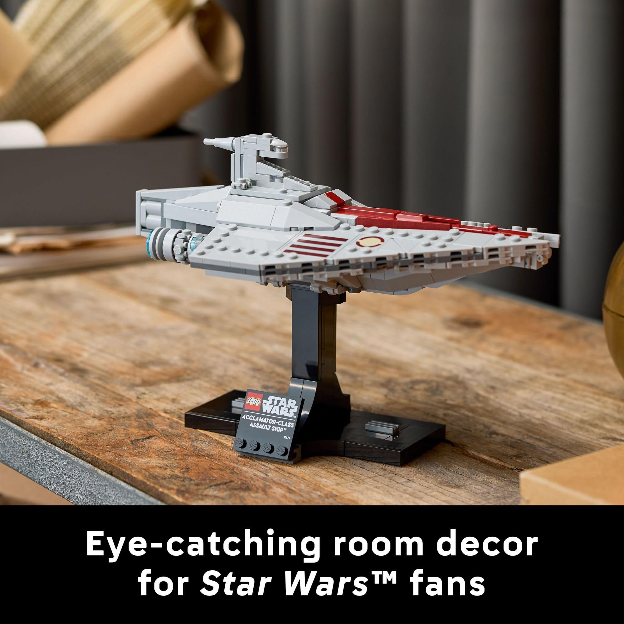 LEGO Star Wars: Attack of The Clones Acclamator-Class Assault Ship Building Set for Adults - Star Wars Collectible Set with Display Stand - Iconic Star Wars Ship Building Kit - 75404