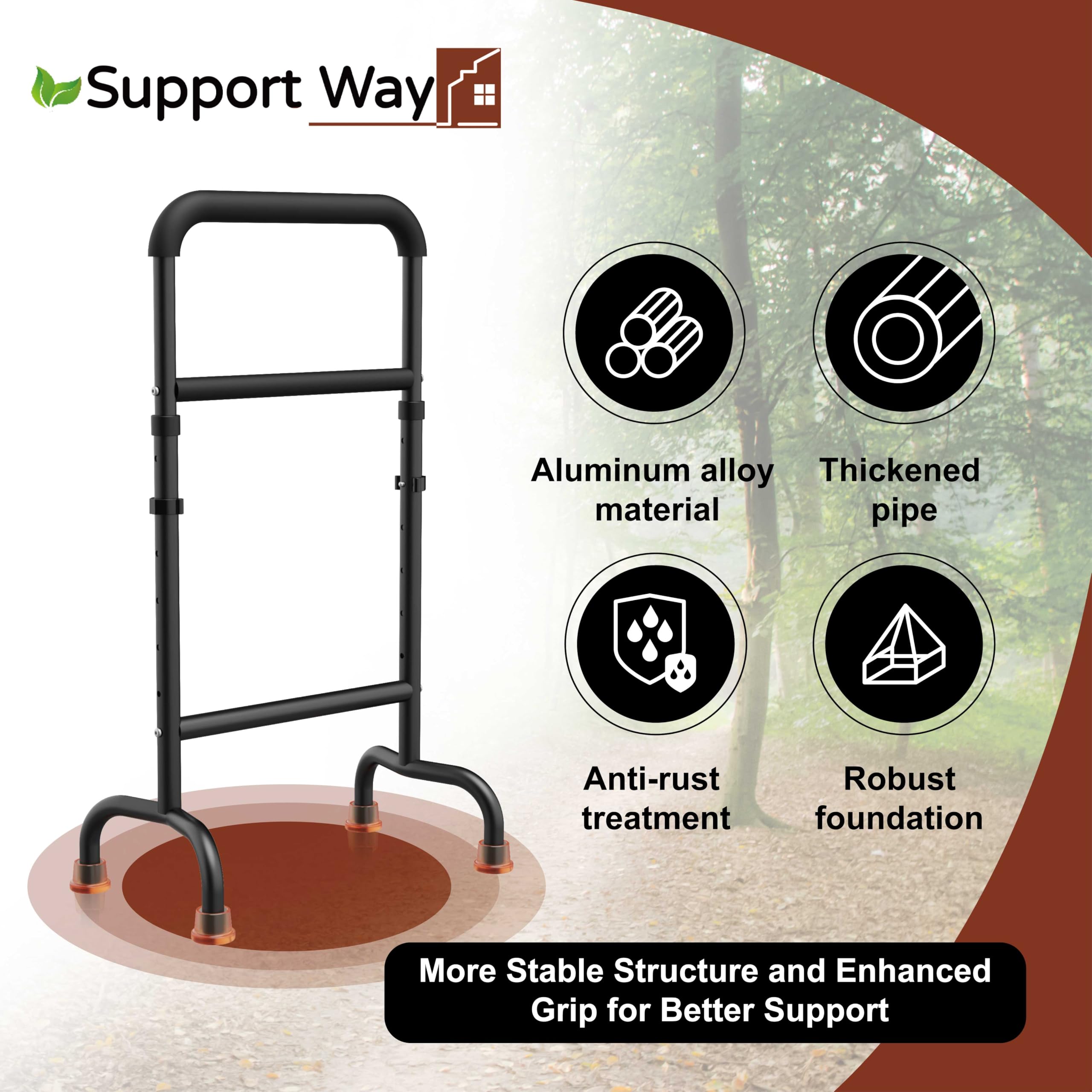Support Way Couch Stand Assist, Ankle and Knee Surgery Recovery Aid, Versatile Chair Stand Assist-Mobility Standing Aid Rail for Elderly Height Adjustable, Lightweight (450lb Loading) thumbnail 6