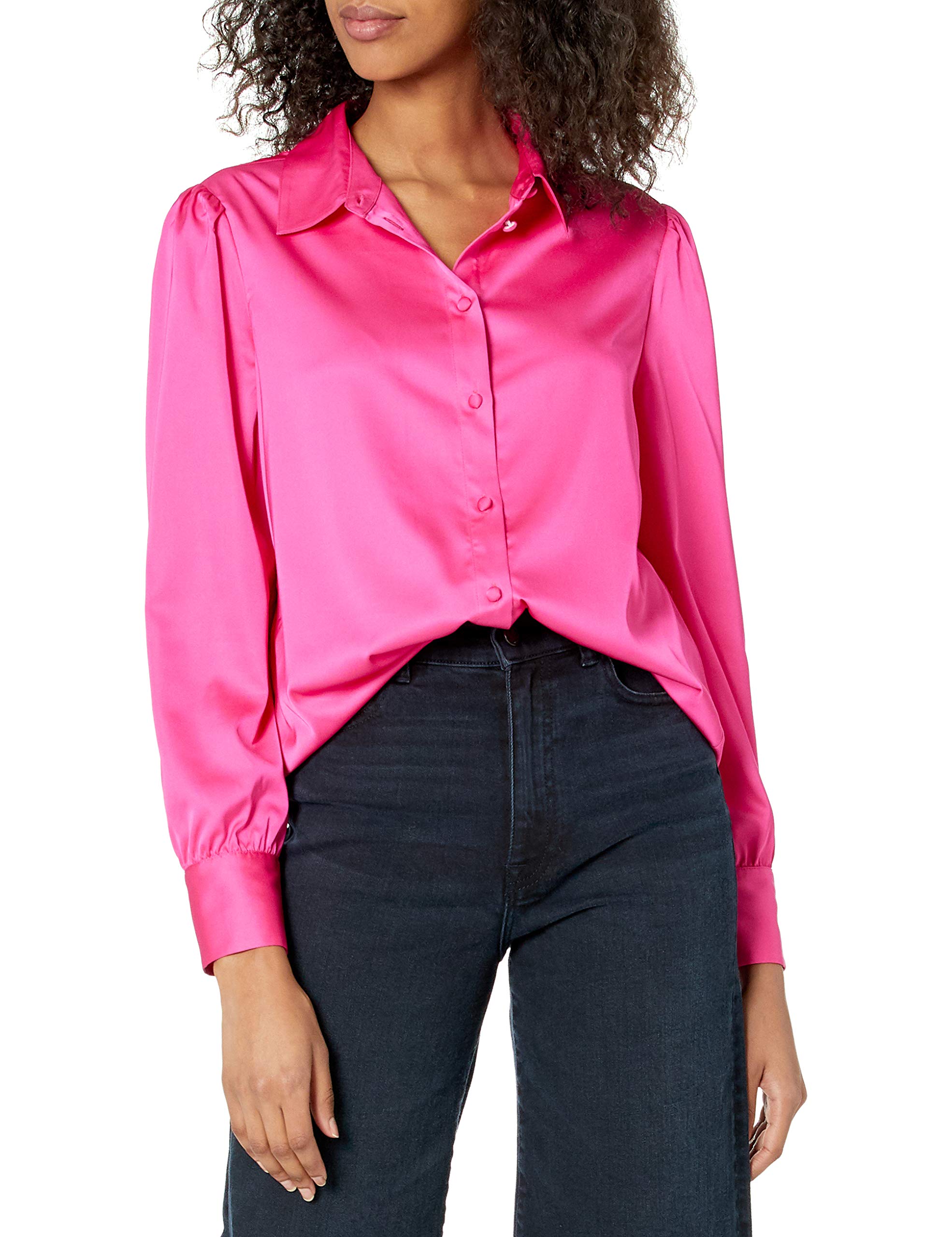 The Drop Women's @Lucyswhims Long-Sleeve Button-Down Stretch Satin Shirt thumbnail 1