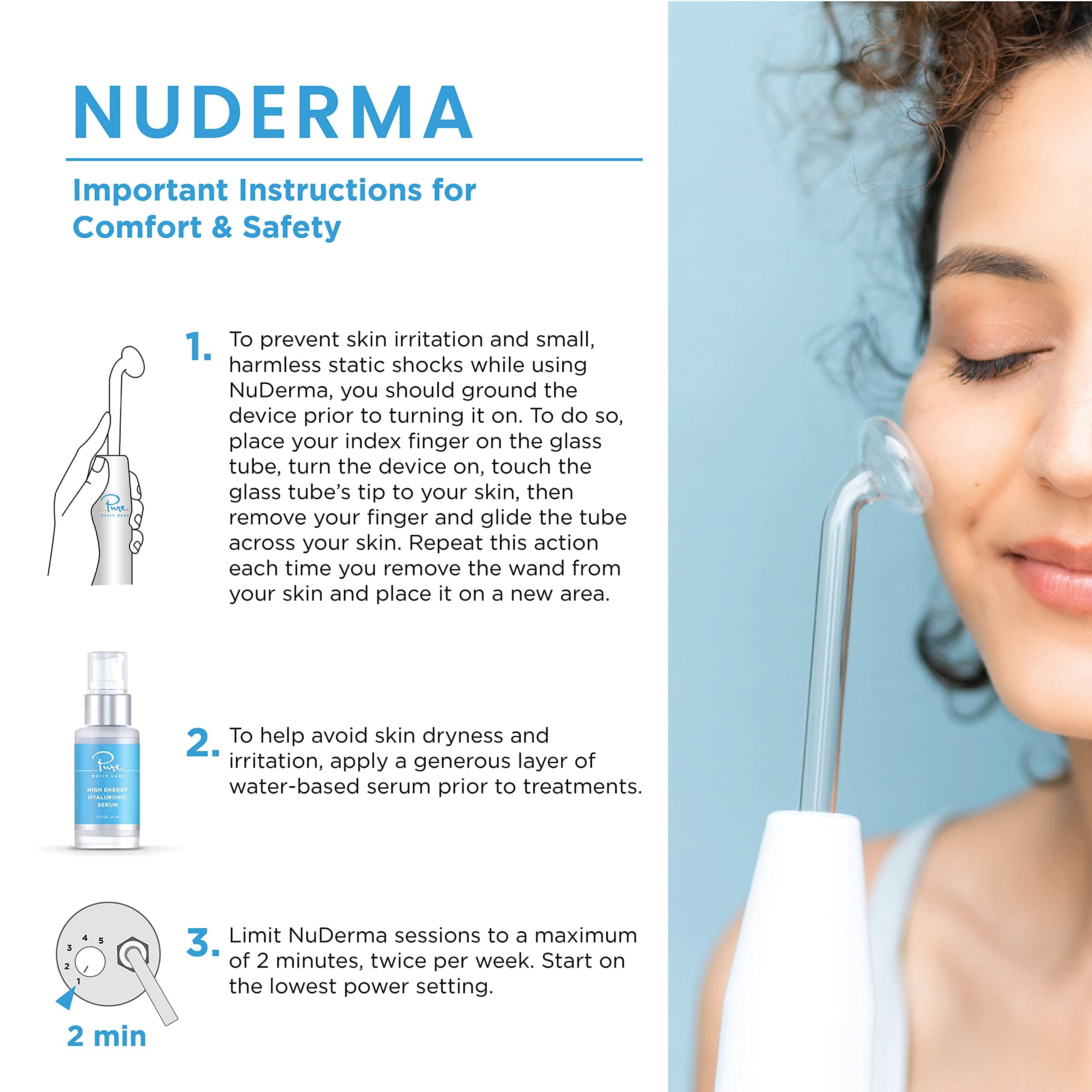 NuDerma Clinical Skin Therapy Wand - Portable Skin Therapy Machine w 6 Fusion Neon + Argon Wands – Anti Aging - Clarifying - Skin Tightening & Radiance - Wrinkle Reducing thumbnail 6