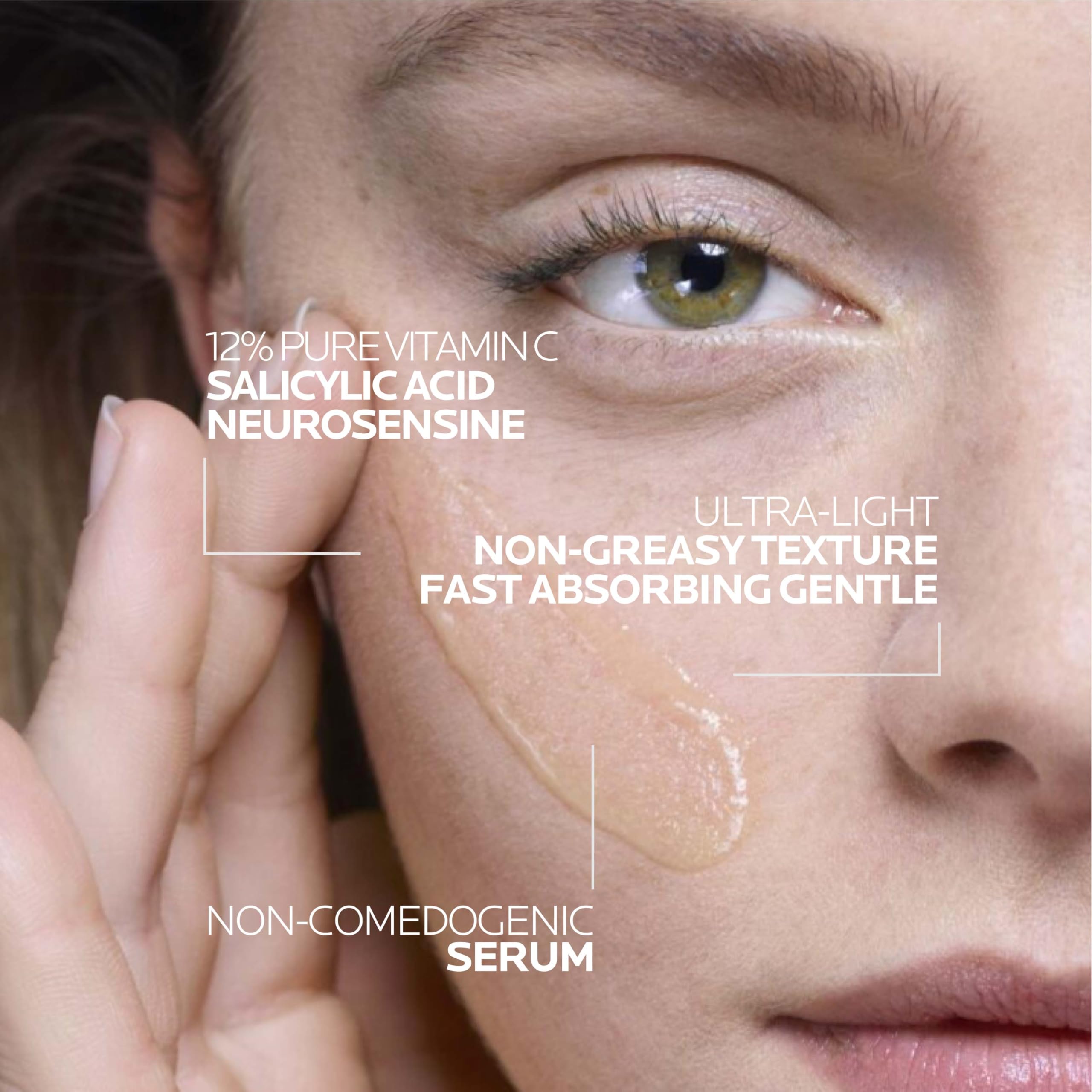 La Roche-Posay Pure 12% Vitamin C Serum For Face With Hyaluronic Acid & Salicylic Acid, Hydrating Face Serum, Boost Radiance & Reduce Wrinkles, 2 Formulas for Normal or Oily Skin Control thumbnail 5