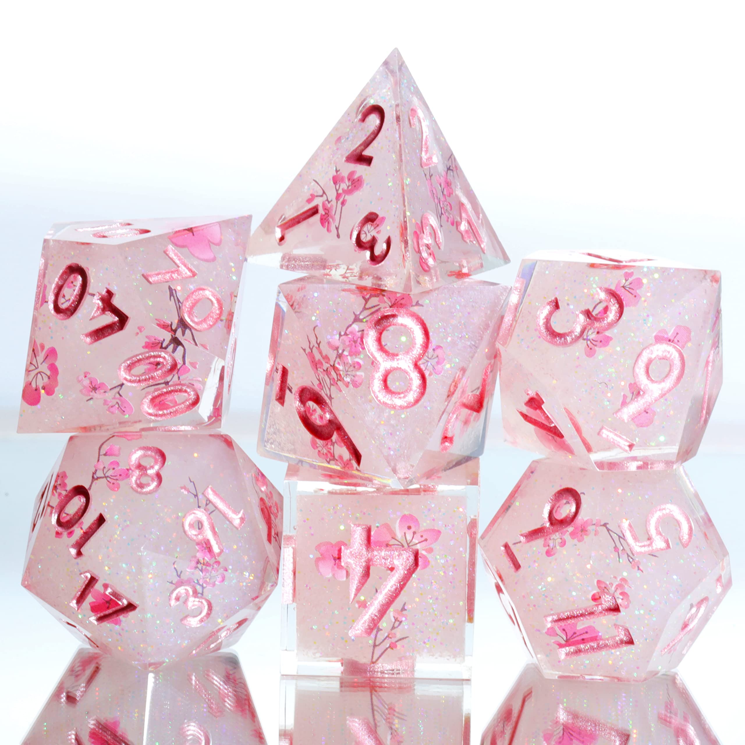 Mini Planet Sharp Edge Polyhedral RPG MTG Dungeons and Dragons Handmade DND Dice Set