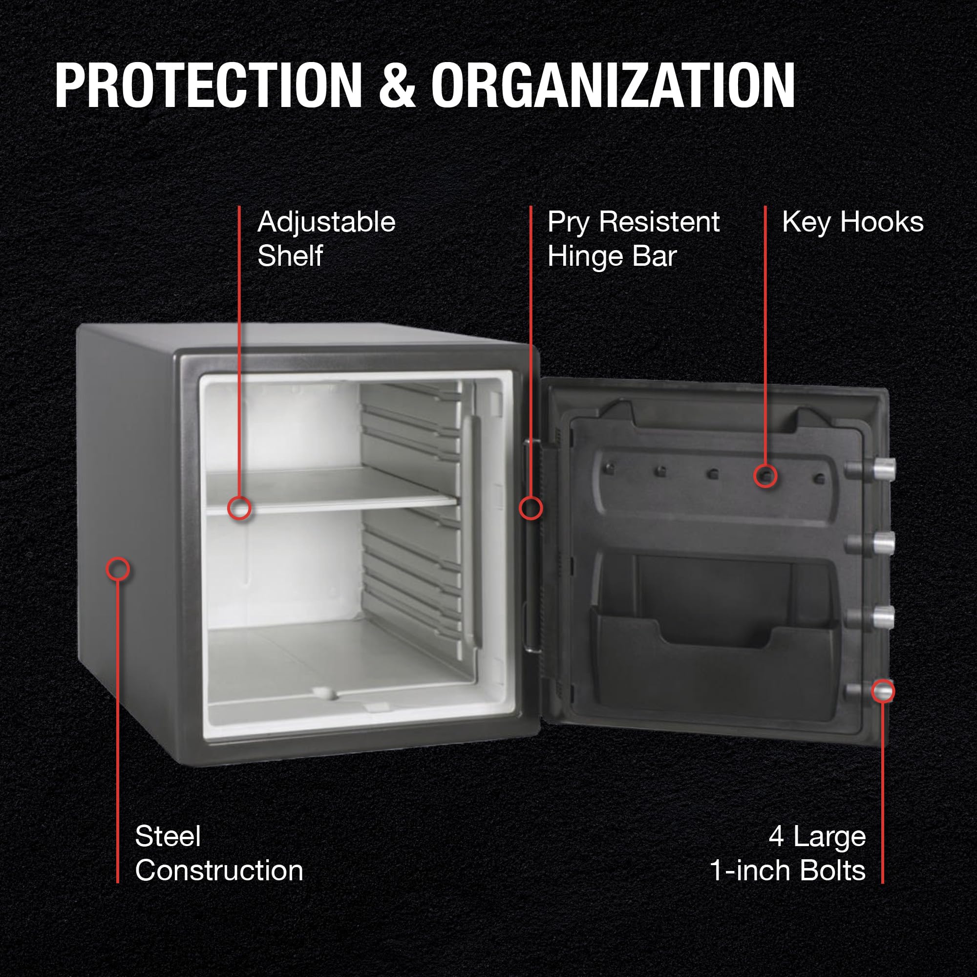SentrySafe Black Fireproof Waterproof Floor Safe with Dial Combination Lock for Home or Office, 2.05 Cubic Feet, SFW205CWB: 1.23 cu.ft. 1-Hr. Fireproof, Combination, Bolt-Down Safe